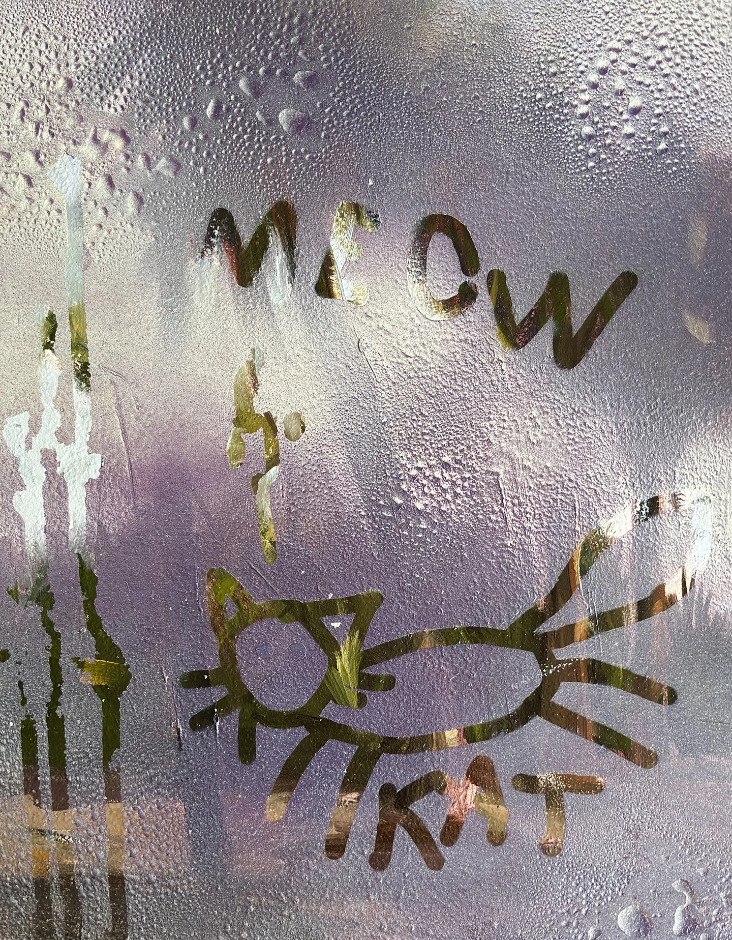 Writing on a foggy glass surface that says, 'We can, if we want to' with a drawing of a smiling sun and a star.