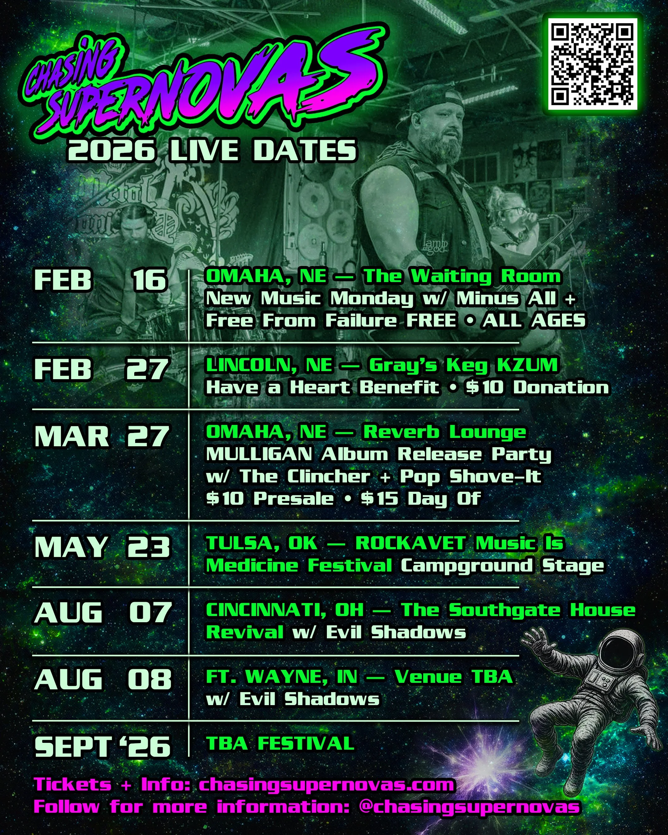 Chasing Supernovas Live Dates