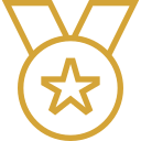 Medal with a star in the center