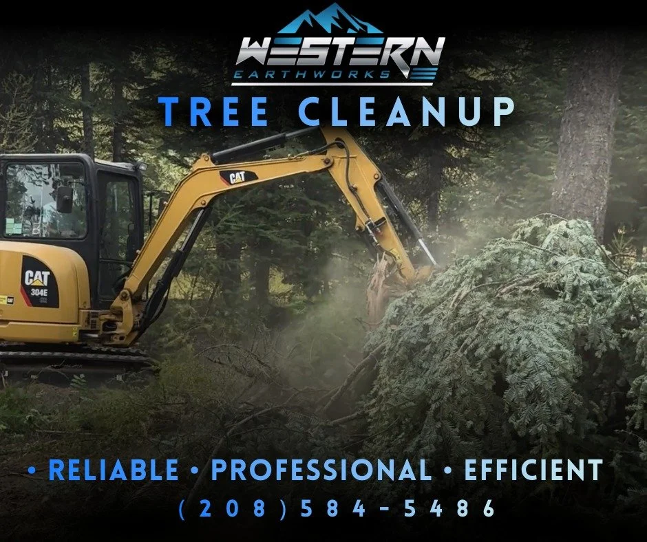 Tree clean up done right. Reliable, professional, and efficient. Western Earthworks LLC helps North Idaho property owners remove fallen trees, clear debris, and clean up their property so it is safe and ready for what comes next. Our team works caref