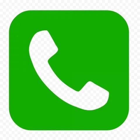 Green app icon with a white phone receiver symbol for the school main number.