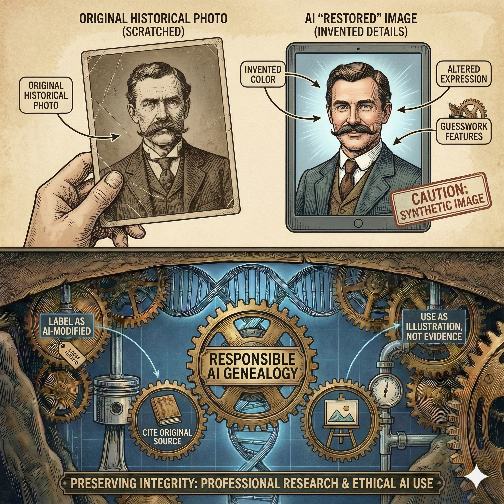 Why Genealogists Should Be Careful With AI Photo “Restoration”