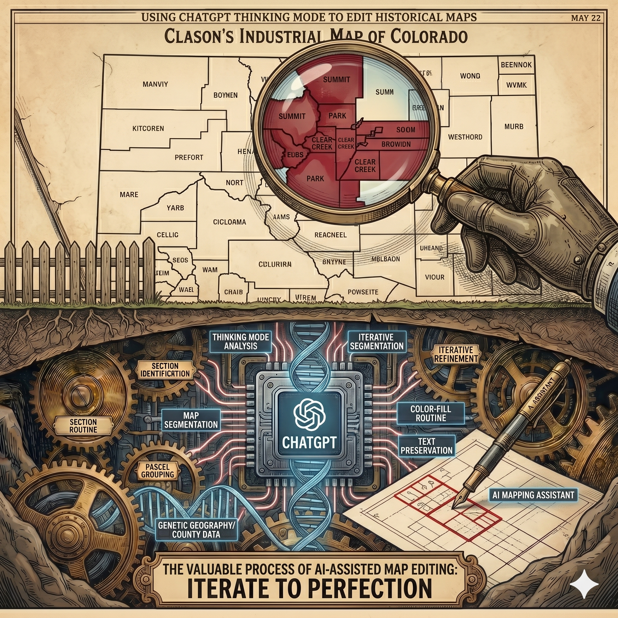 Using ChatGPT Thinking Mode to Edit Historical Maps