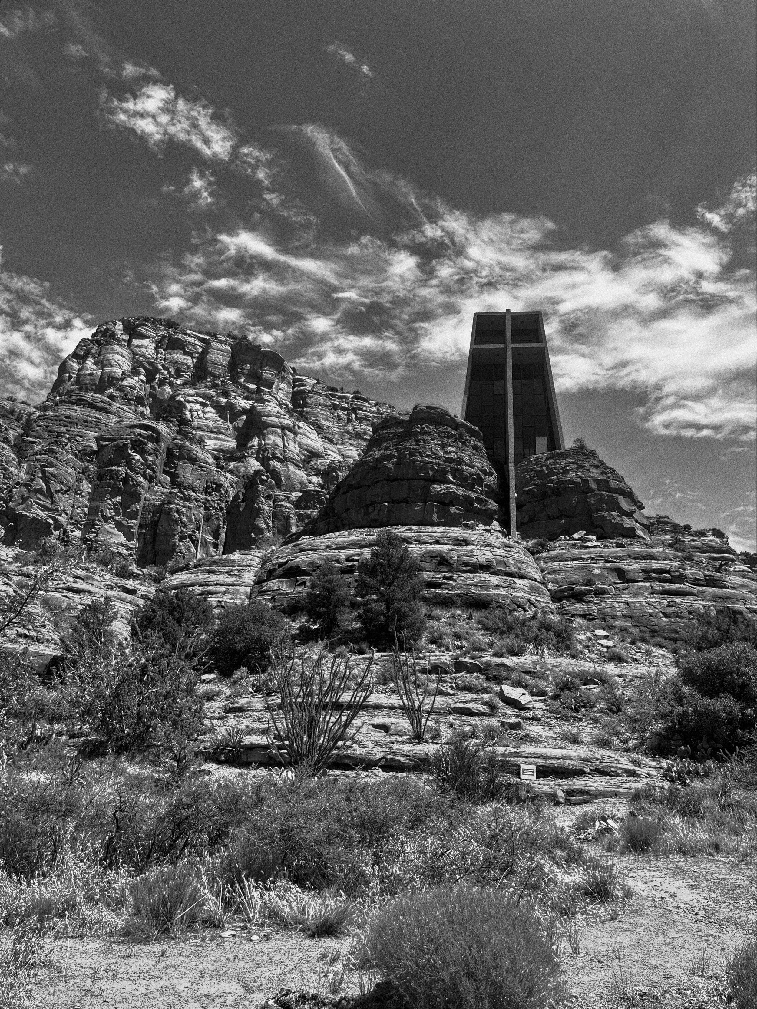 Chapel of the Holy Cross
Sedona, AZ

Once the home of probably the most &ldquo;controversial&rdquo; interpretations of Jesus. (that has since been removed and replaced, unfortunately, due to Jesus&rsquo;s &ldquo;nuked&rdquo; appearance.) the original