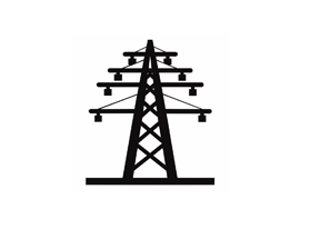 Black electrical transmission tower