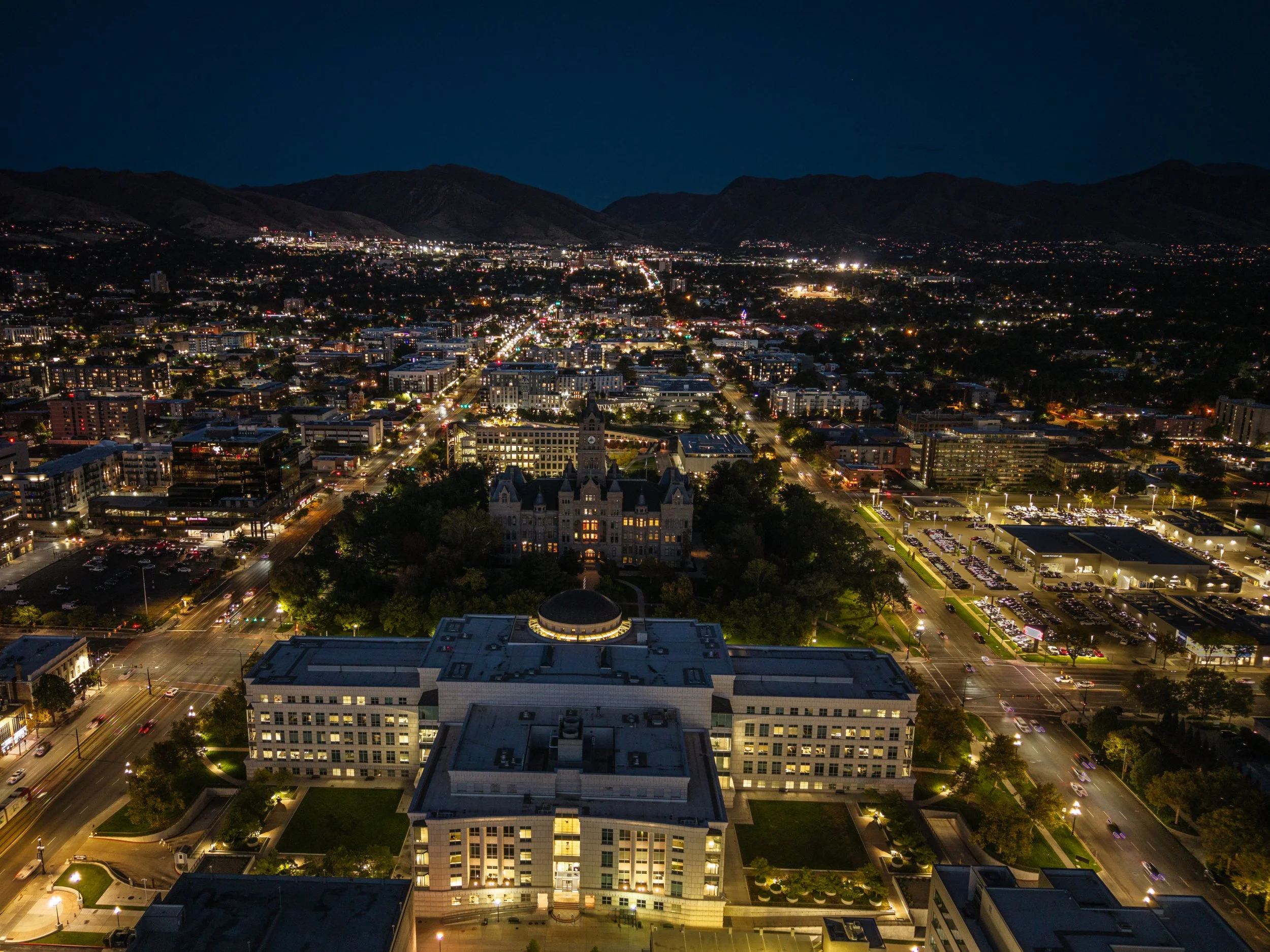 Salt Lake City at Night - East View