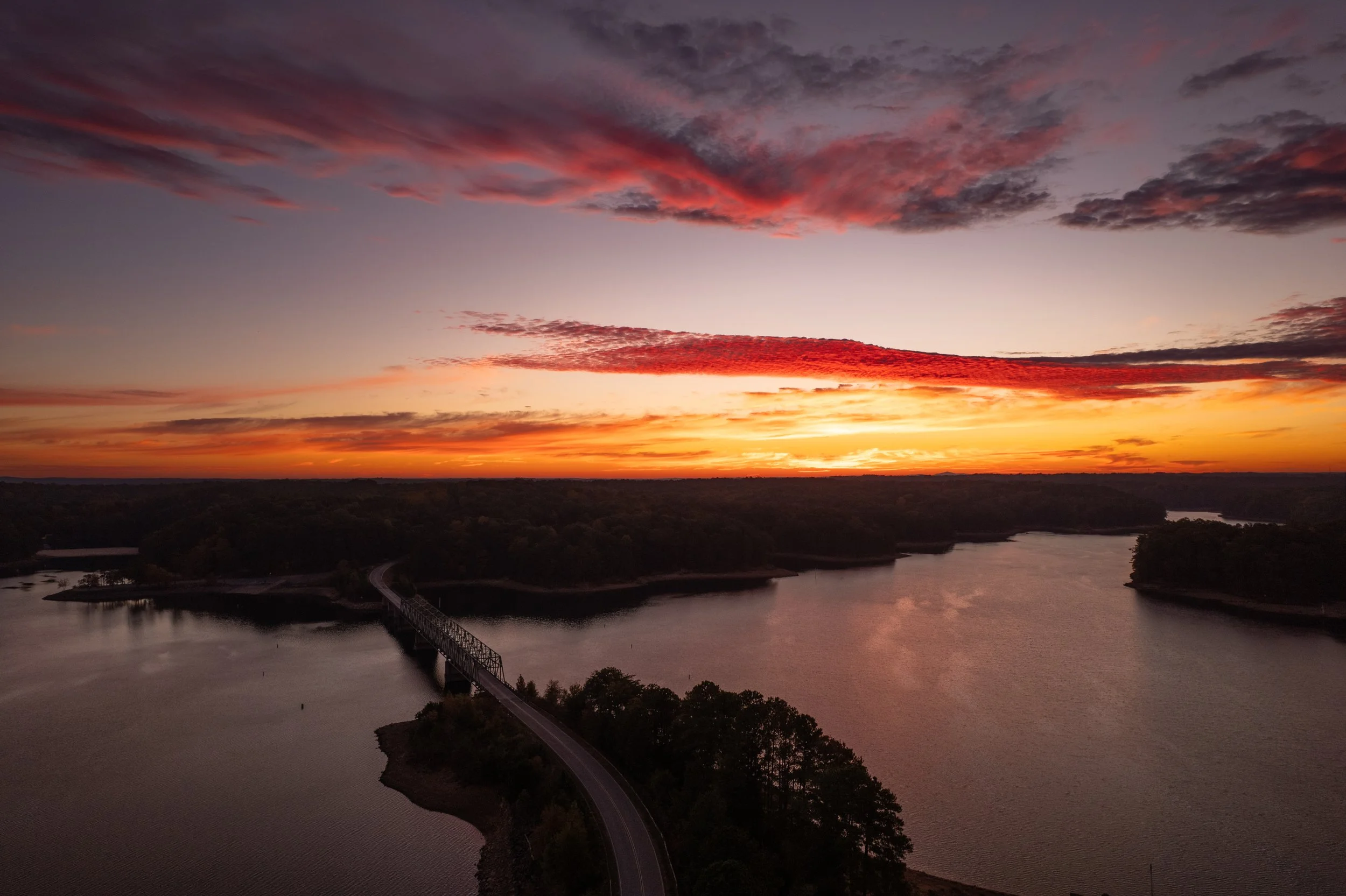 Fiery Sky Over Bethany Bridge