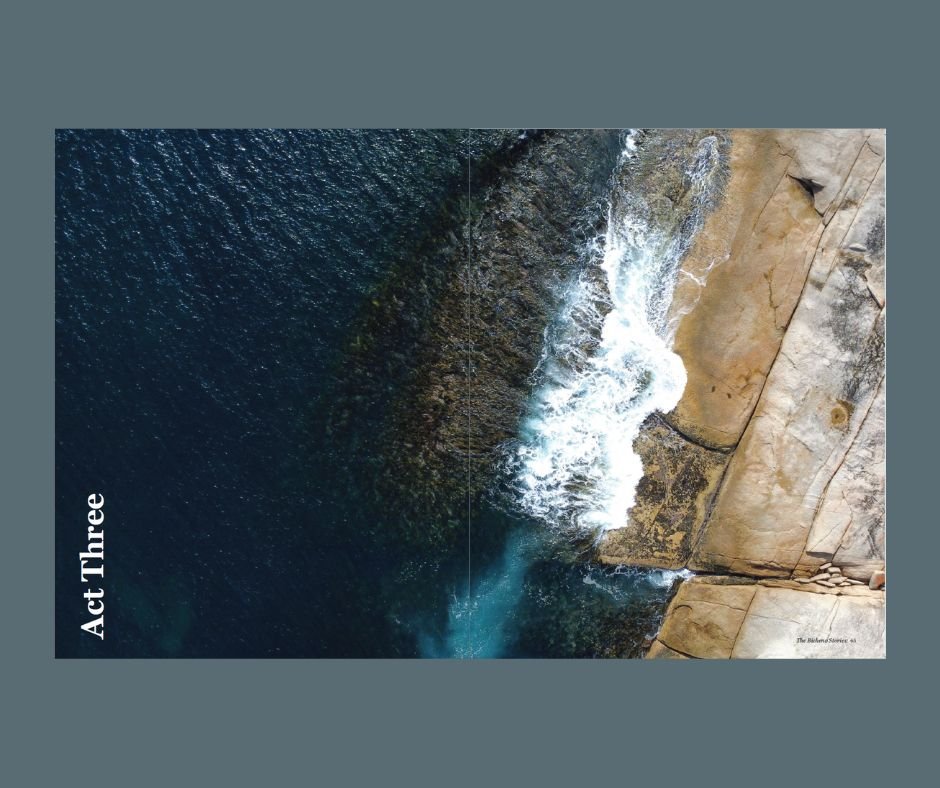 The Bicheno Stories Edition 01 printed magazine photographed in Bicheno Tasmania