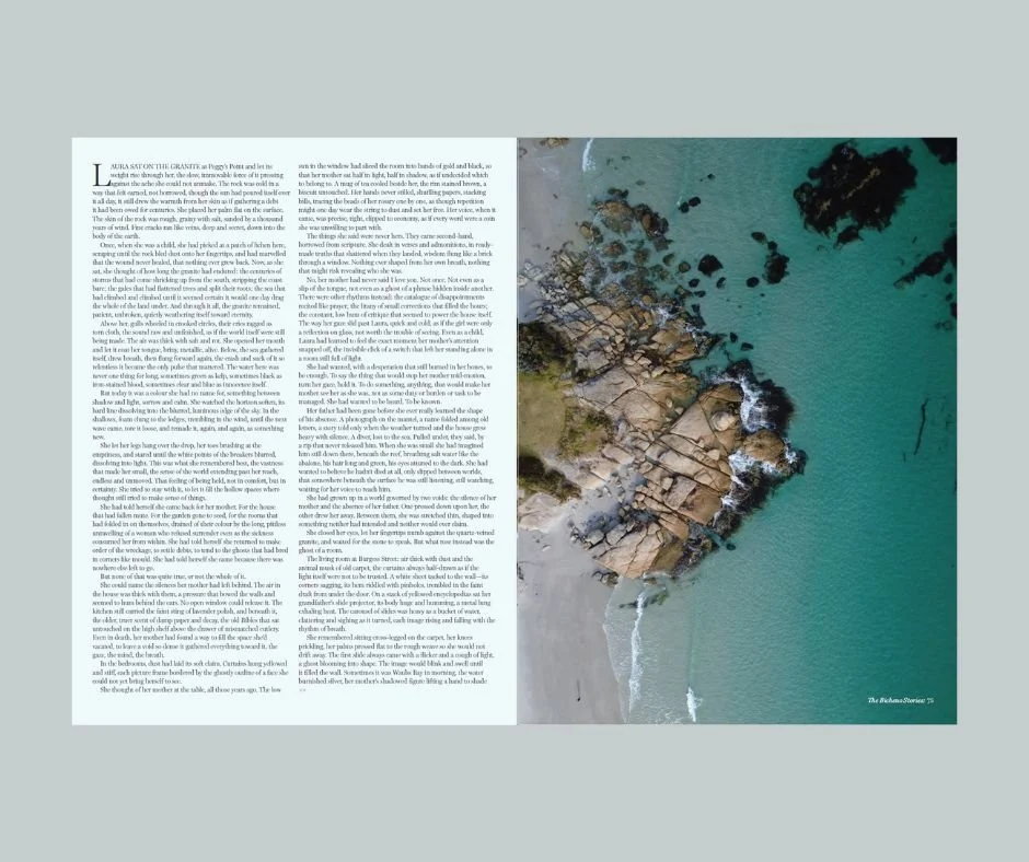 The Bicheno Stories Edition 01 printed magazine photographed in Bicheno Tasmania