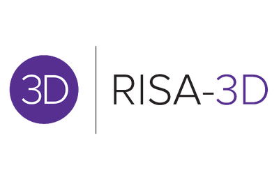 RISA 3D logo with a purple circle containing the text '3D' and the words 'RISA 3D' beside it.