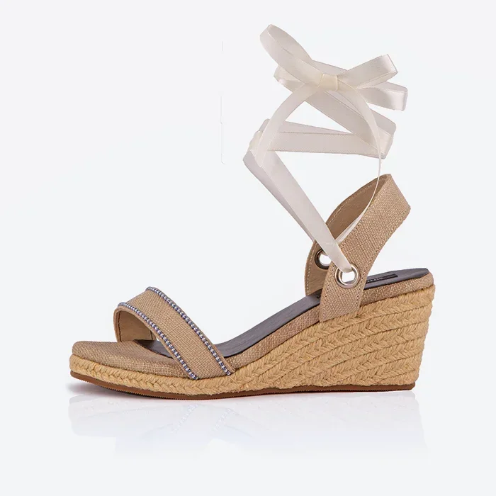 Platform Espadrille Sandals with Open Toe