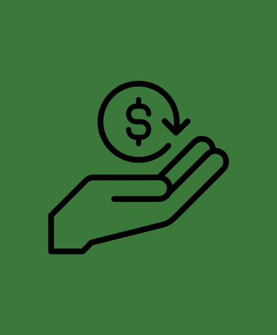 Icon, hand holding coin