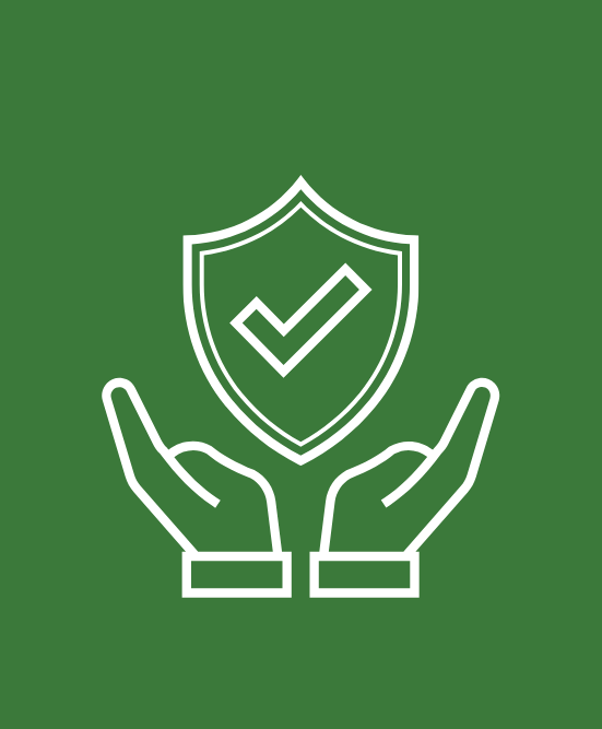Icon, hands holding shield