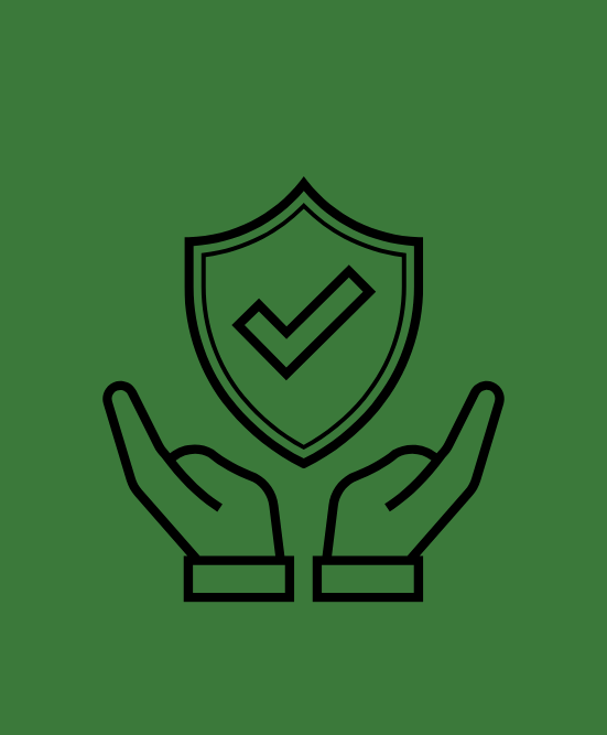 Icon, hands holding shield