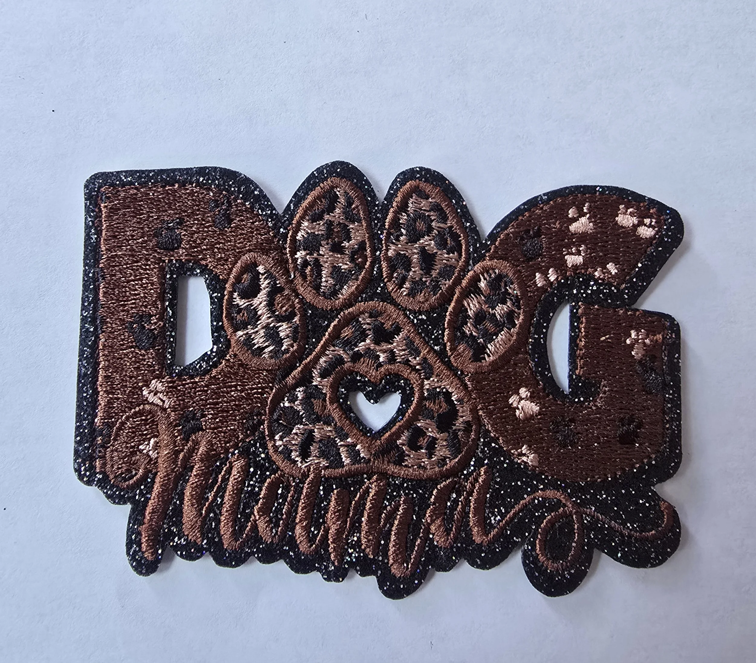 Dog Mama Paw Print Iron-On Patch