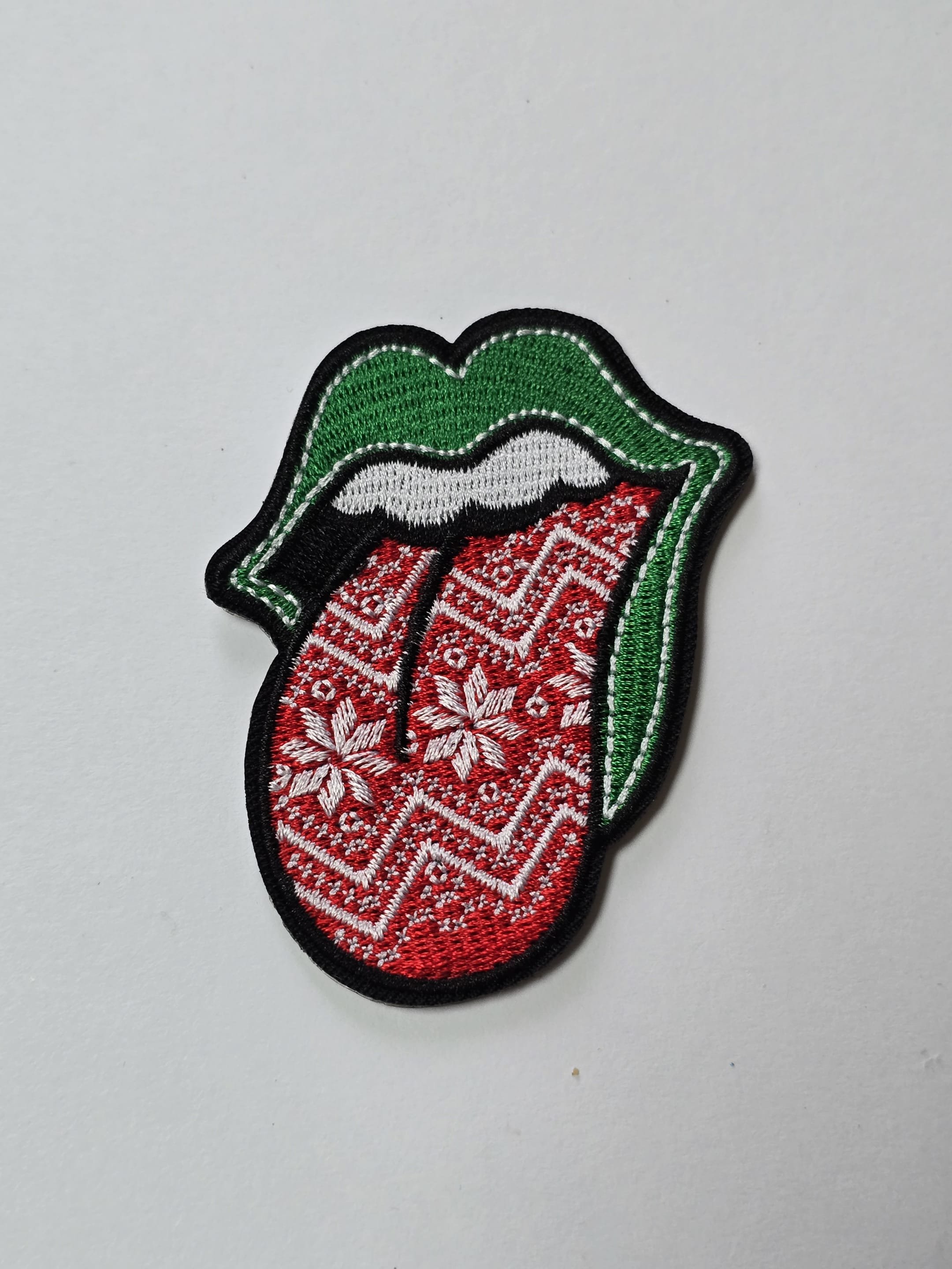 Holiday Lips Patch — Embroidered (IRON-ON)