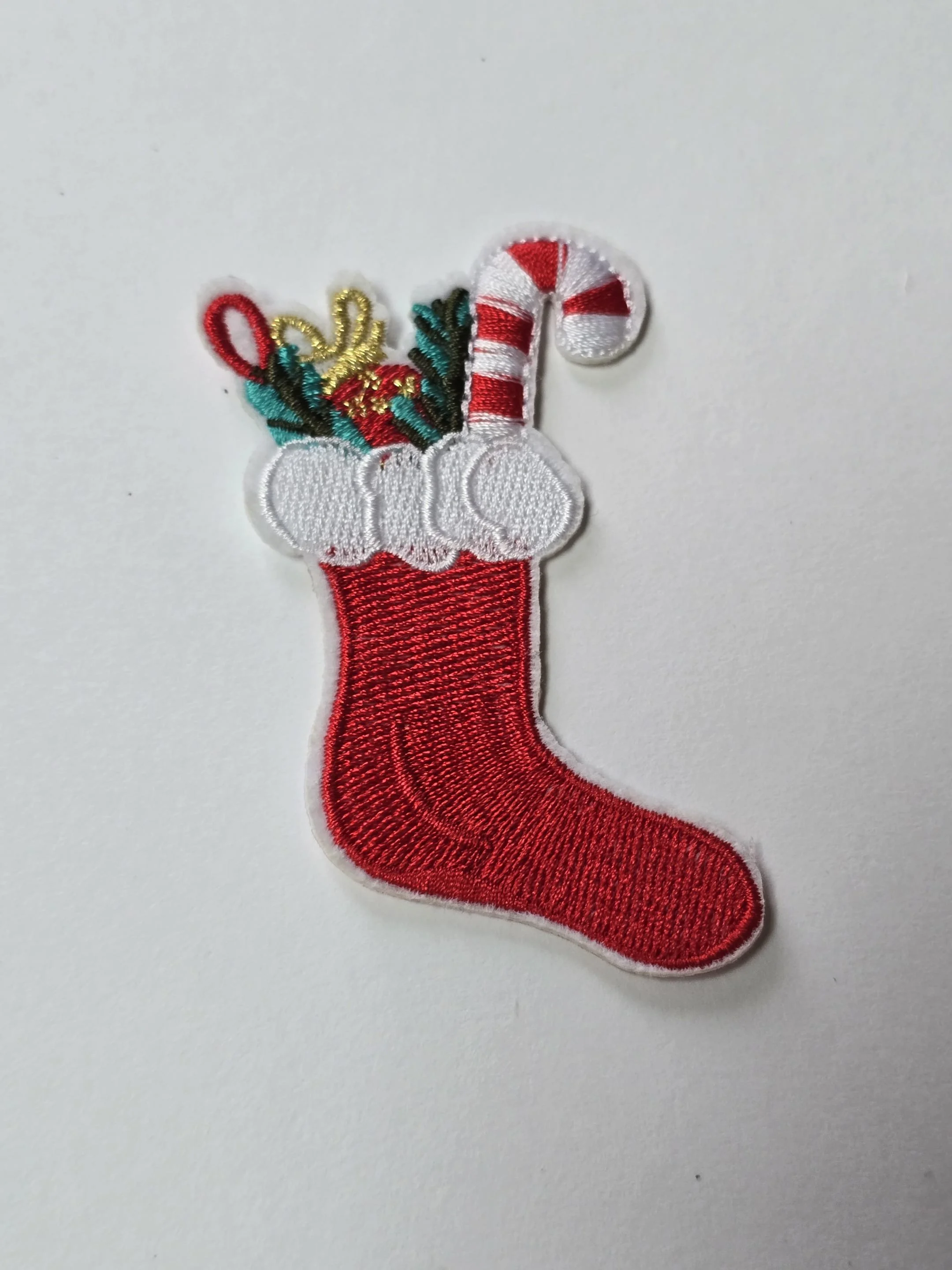 Christmas Stocking Patch — Embroidered (IRON-ON)