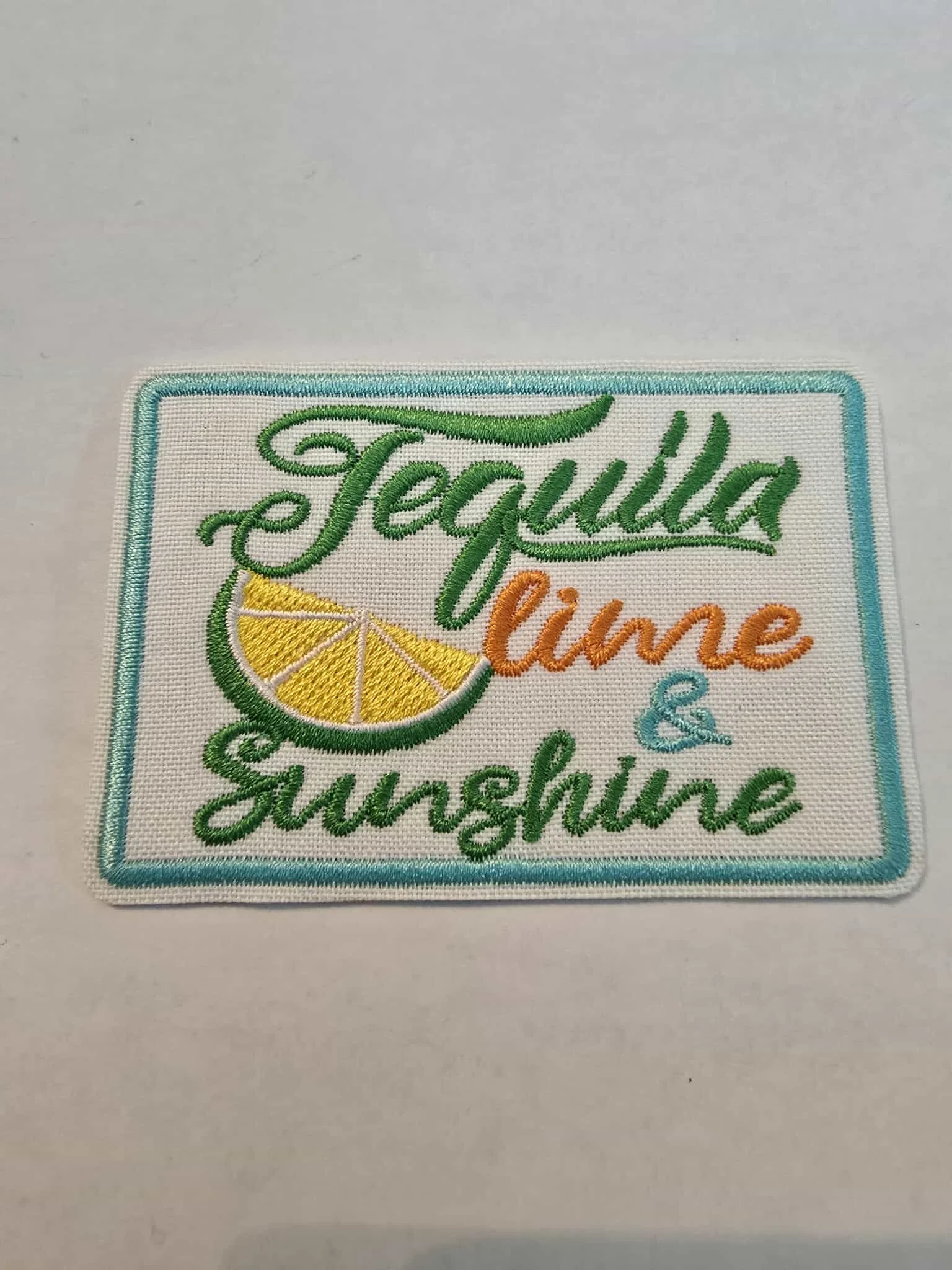 Tequila, Lime & Sunshine Patch — Embroidered (IRON-ON)