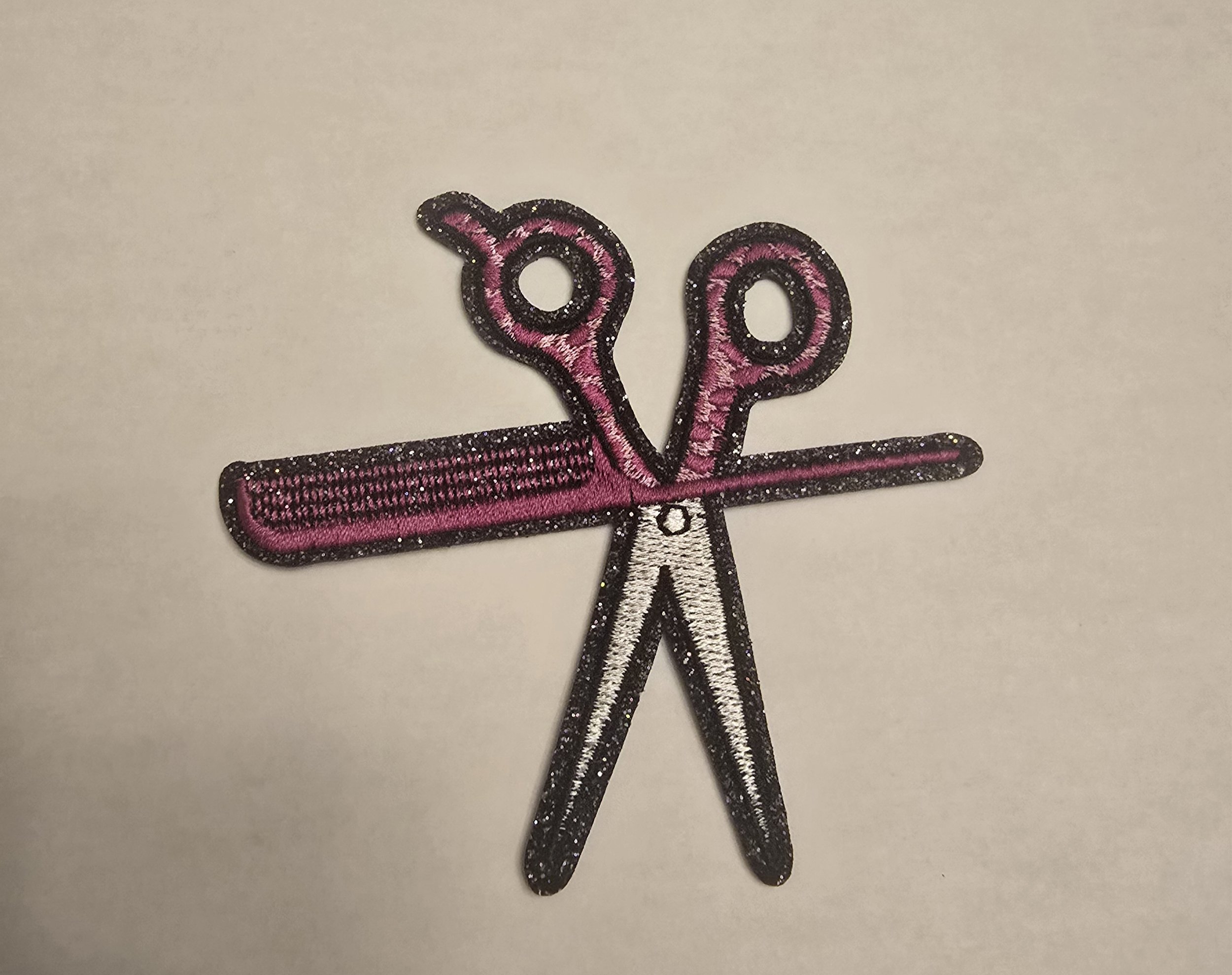 Scissors & Comb Iron-On Patch
