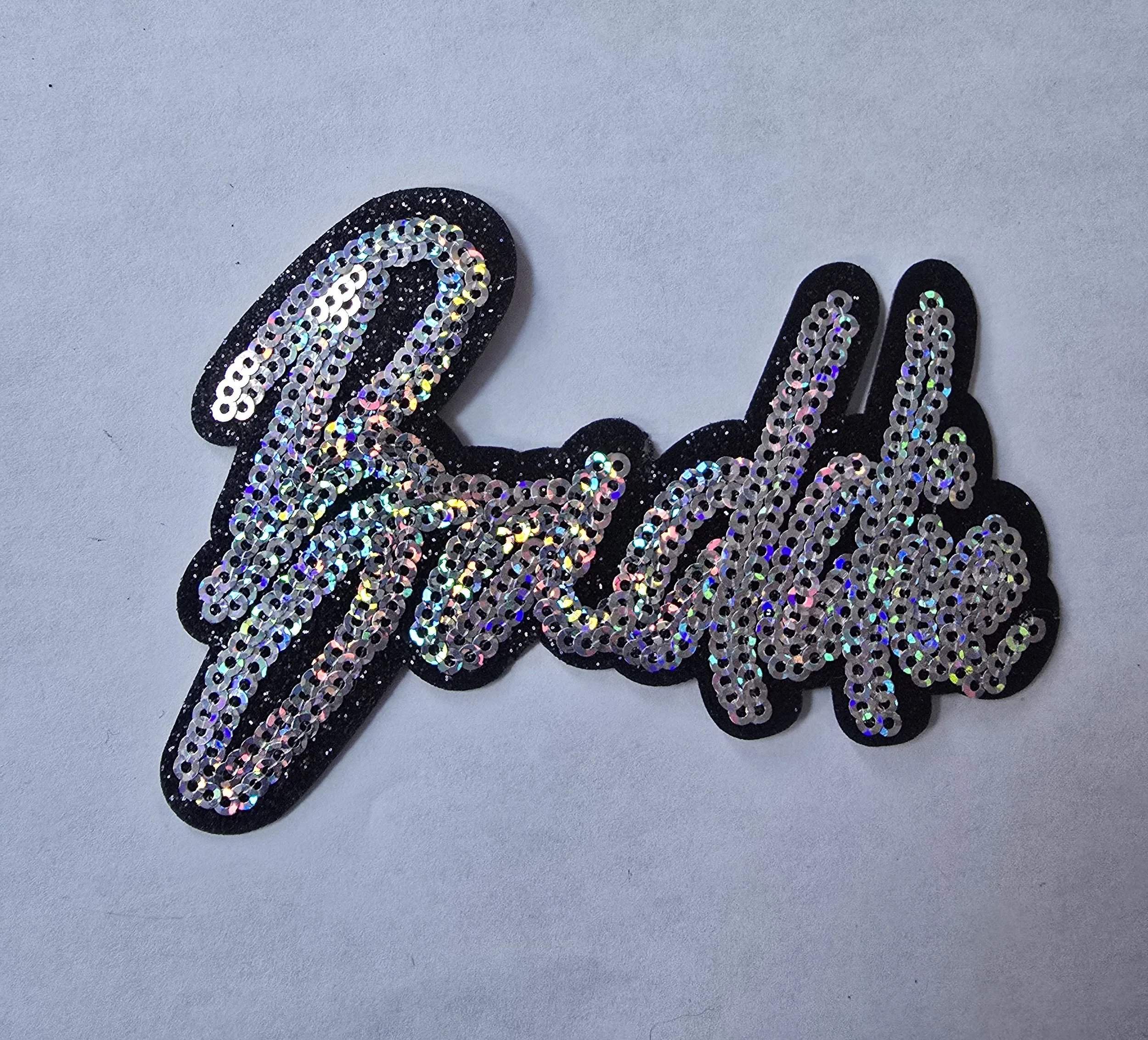 Baddie Sequin Script Iron-On Patch