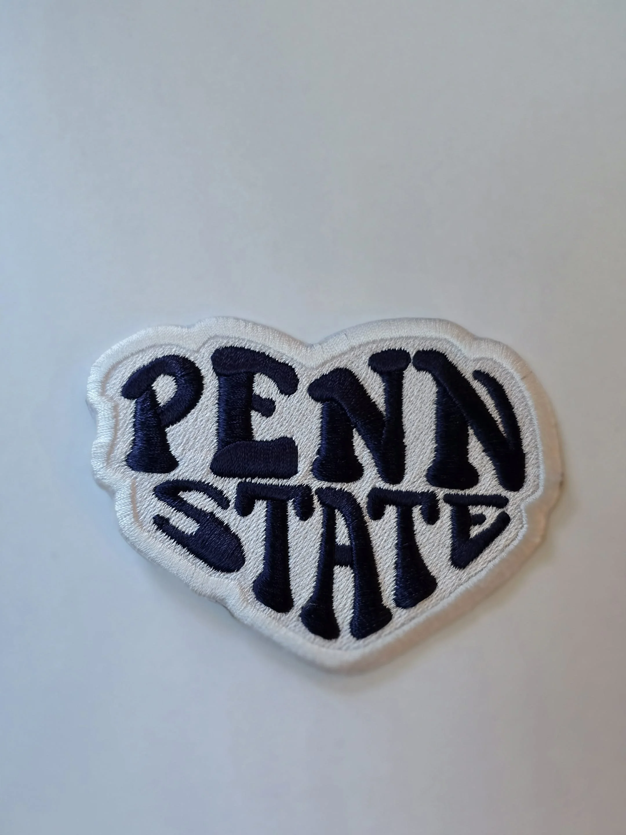 Penn State Retro Heart Patch — Embroidered (IRON-ON)