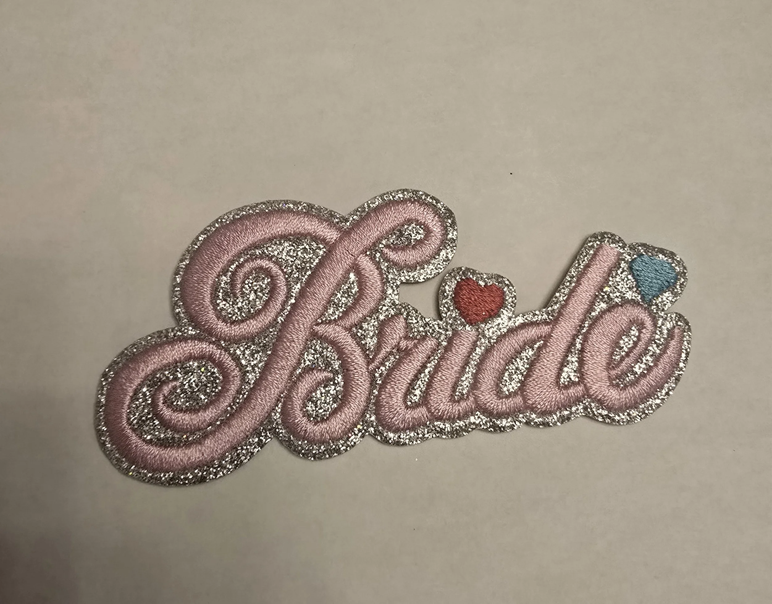Bride Glitter Script Iron-On Patch