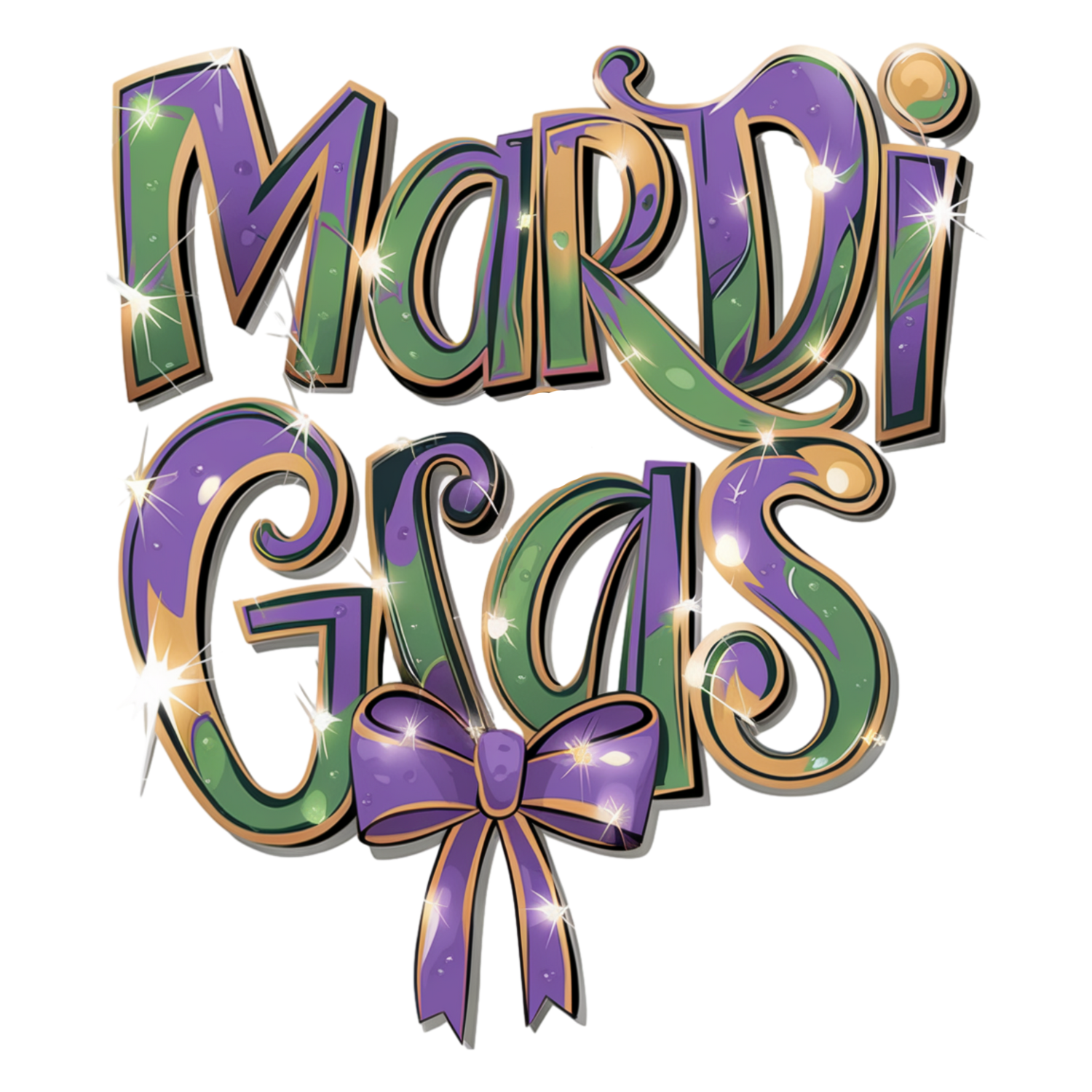Big Mardi Gras Energy Coquette Bow Tee