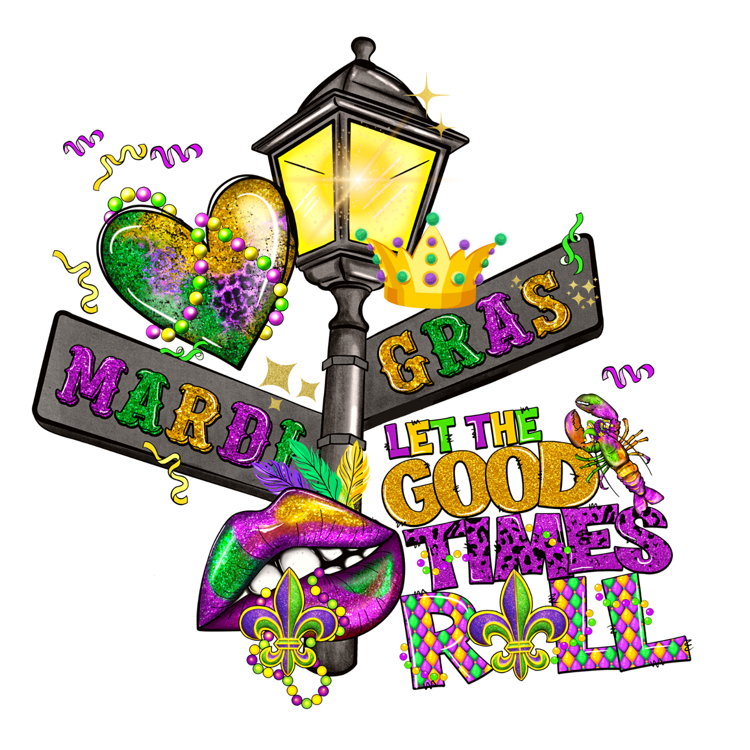 "Let the Good Times Roll" on Bourbon Street Tee