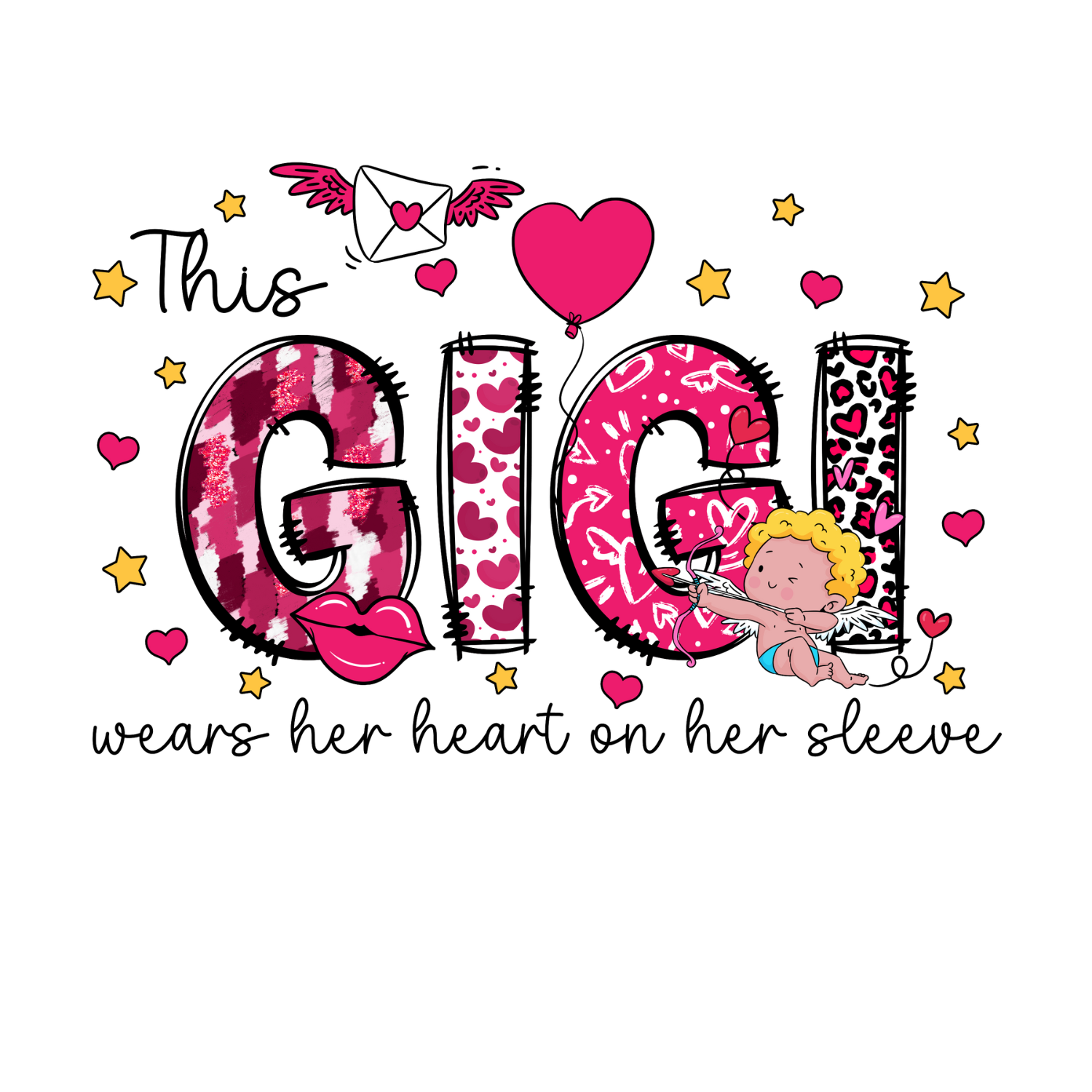 "This Gigi wears her heart on her sleeve" Shirt & Sleeve