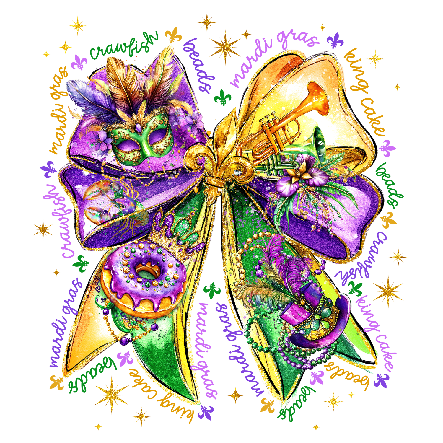 Mardi Gras Coquette Bow Tee