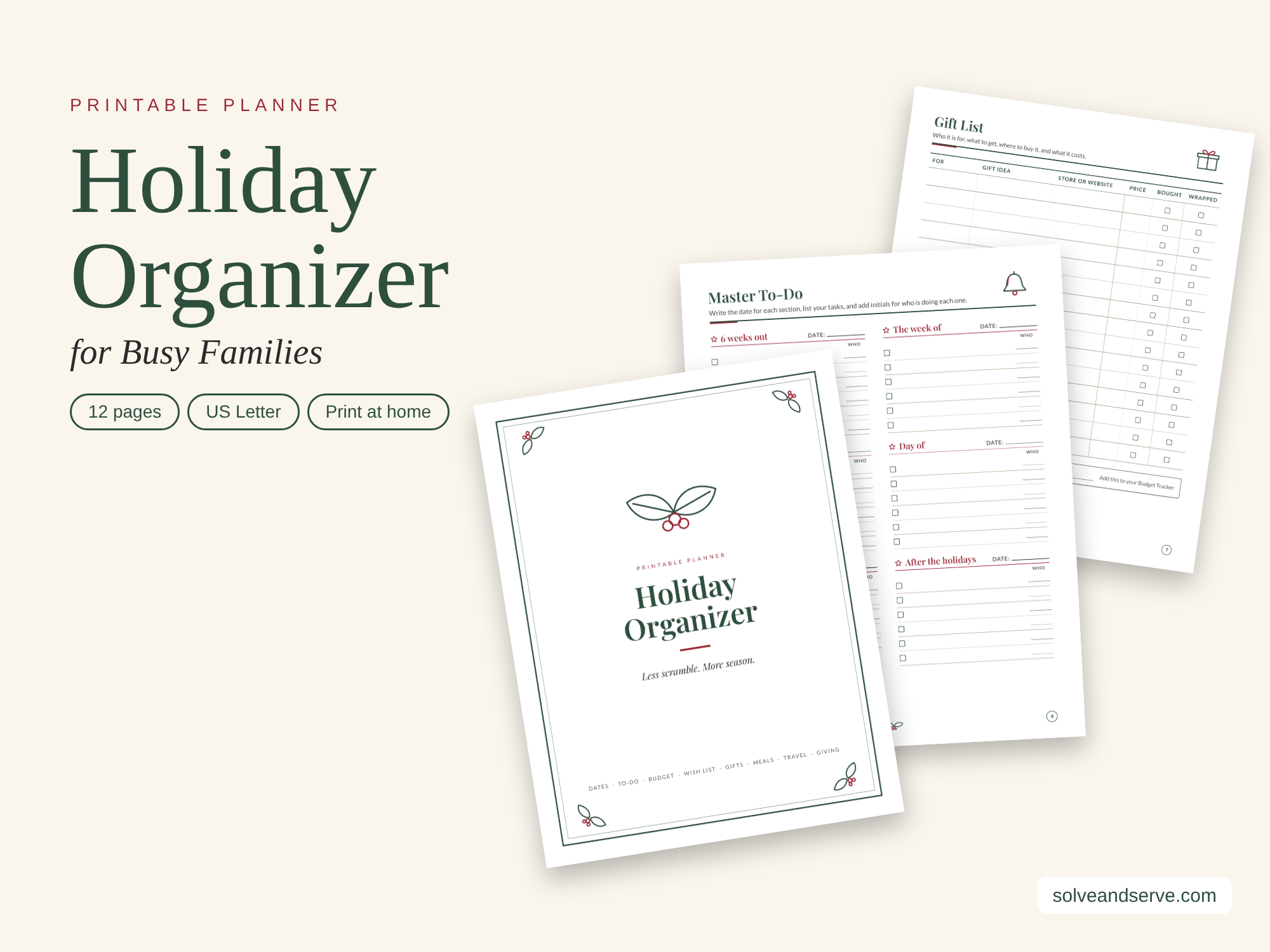 Holiday Organizer