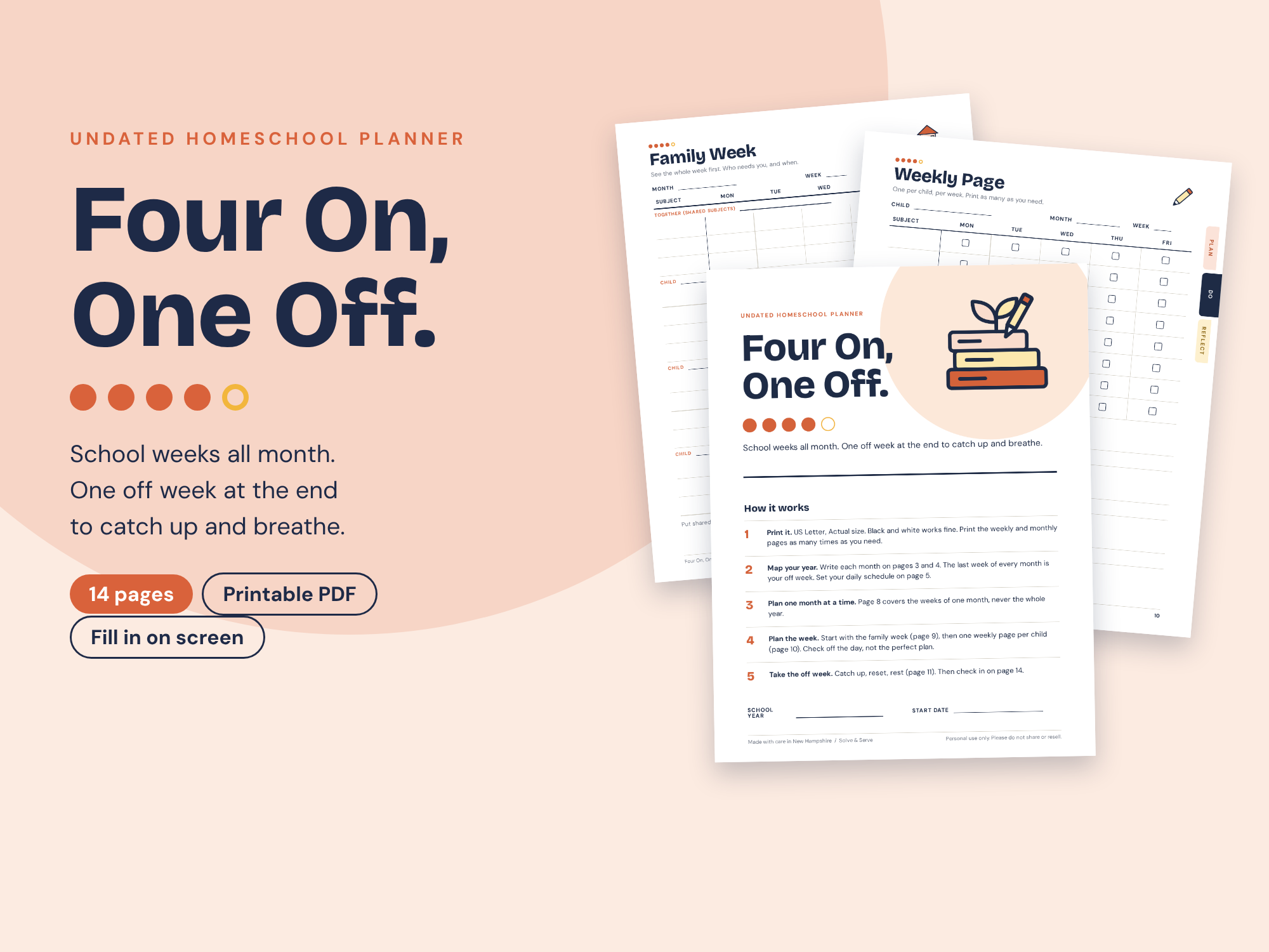 Four On, One Off Planner
