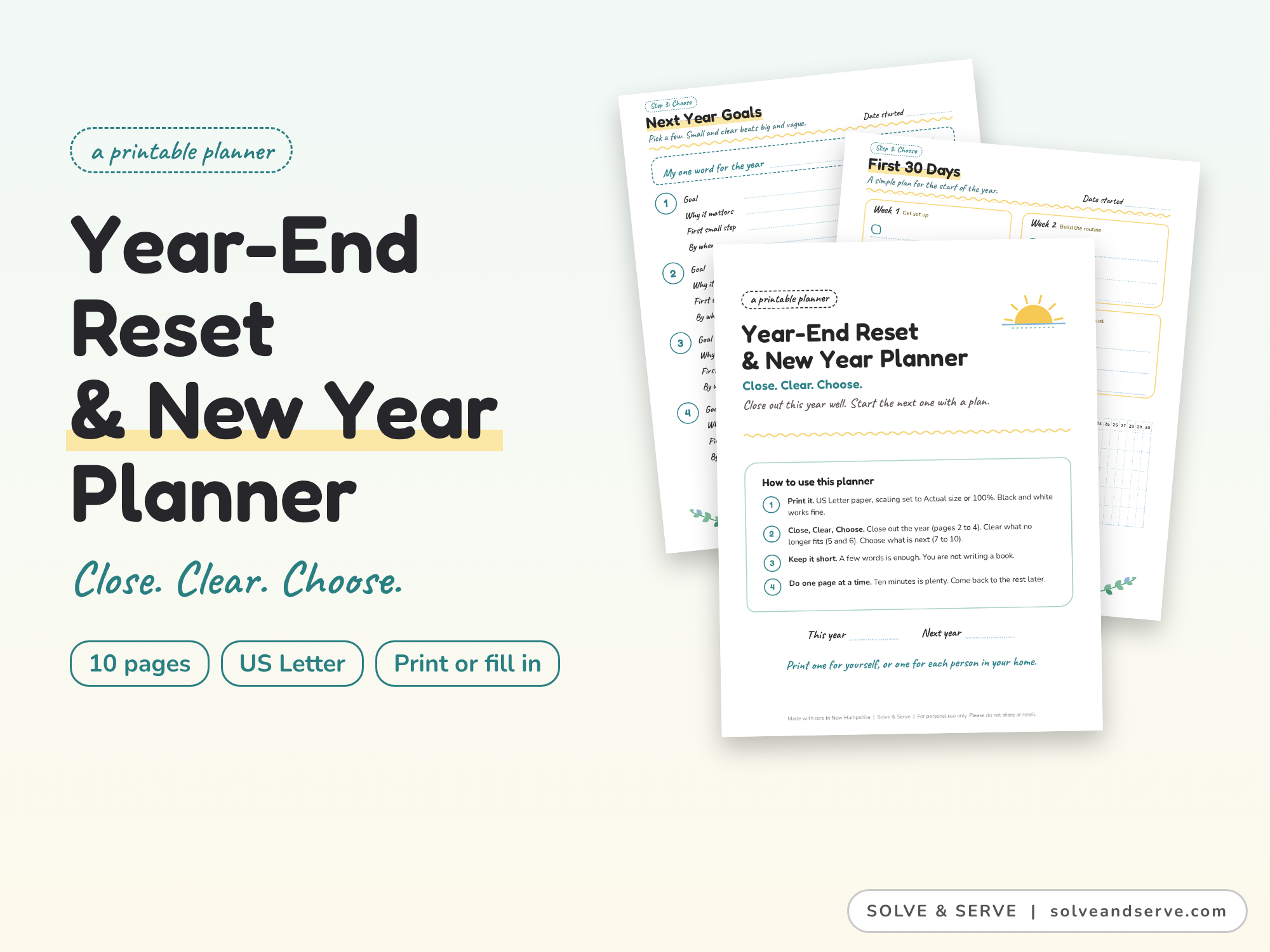 Year-End Reset Planner