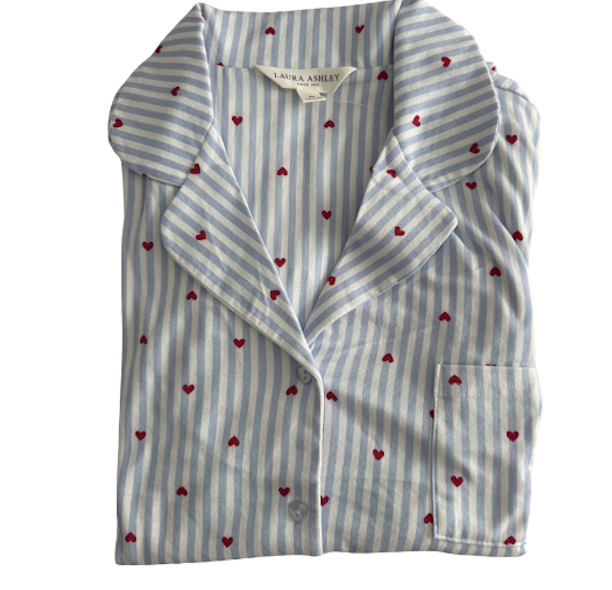 Light blue stripes with hearts