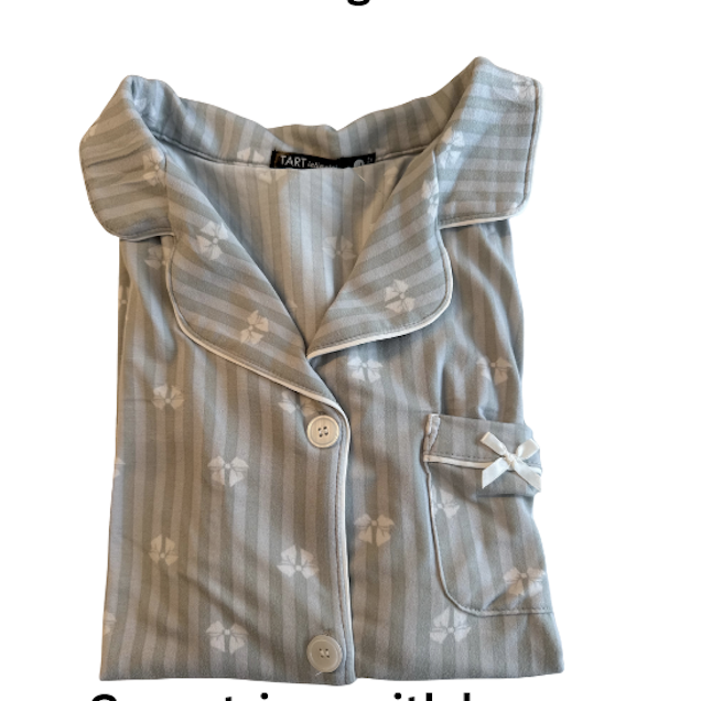 Grey stripes with white bow