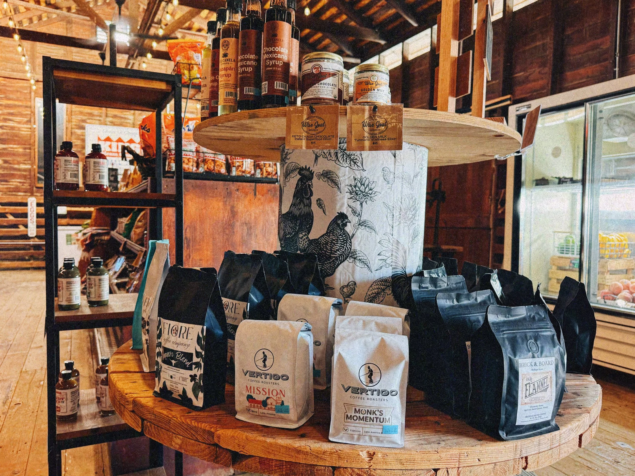 We carry a variety of local coffees and coffee syrups!