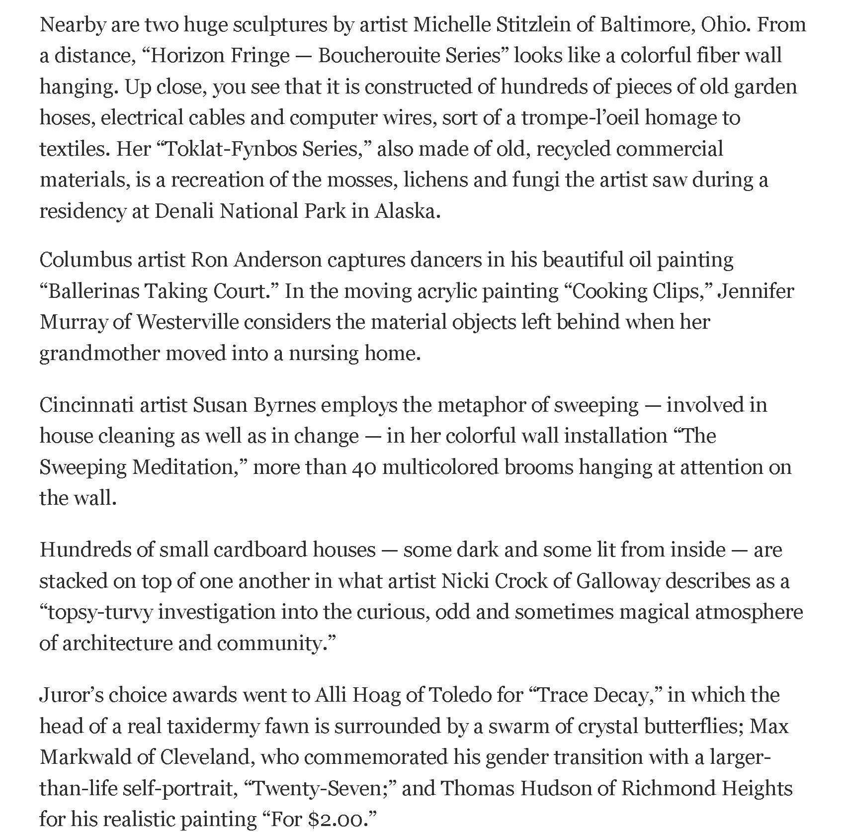 Text describing various artworks and artistic projects, Magda Parasidis