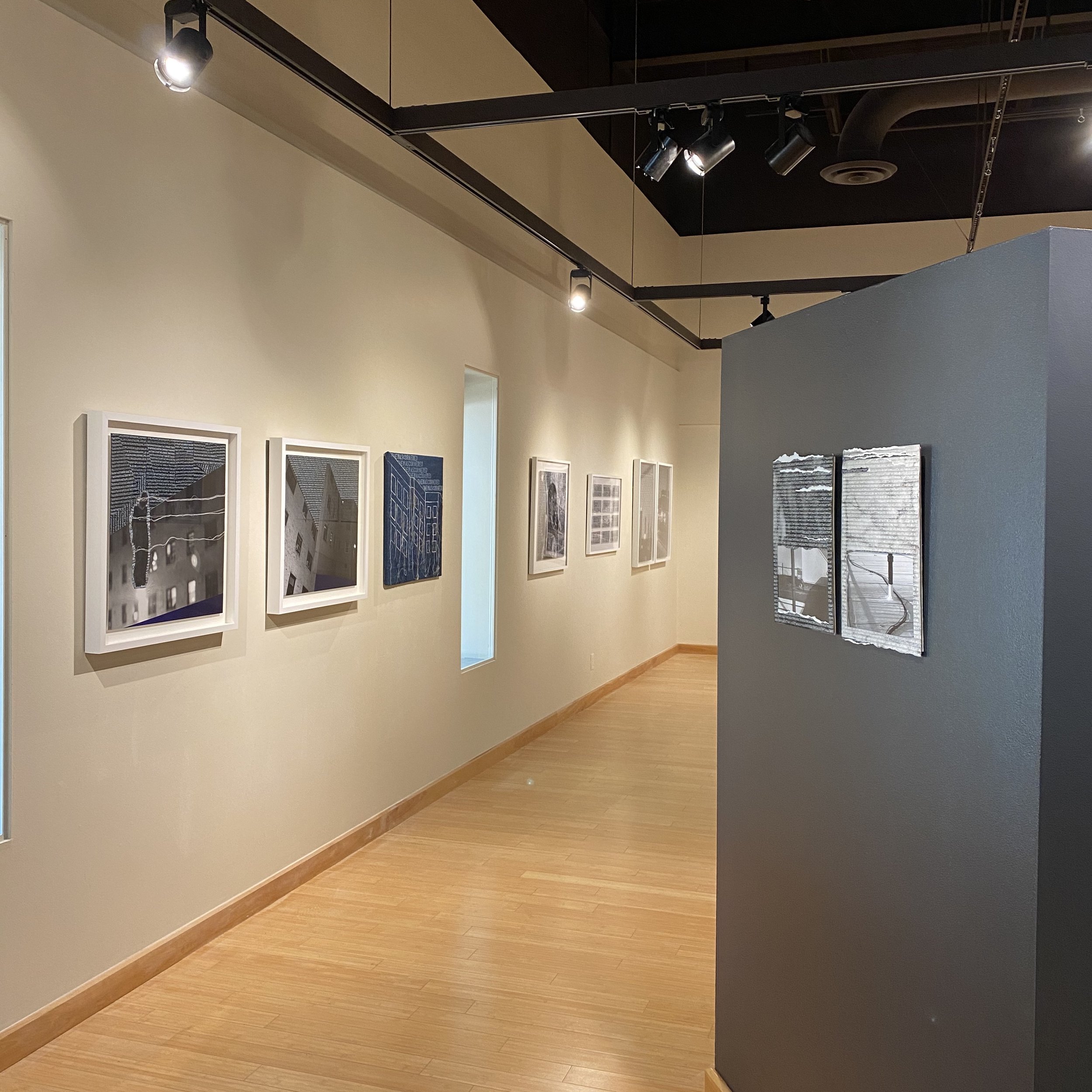 Magda Parasidis Ghosts in Sunlight Photocollage On The Roof Installation View exhibition Otterbein University Columbus OH