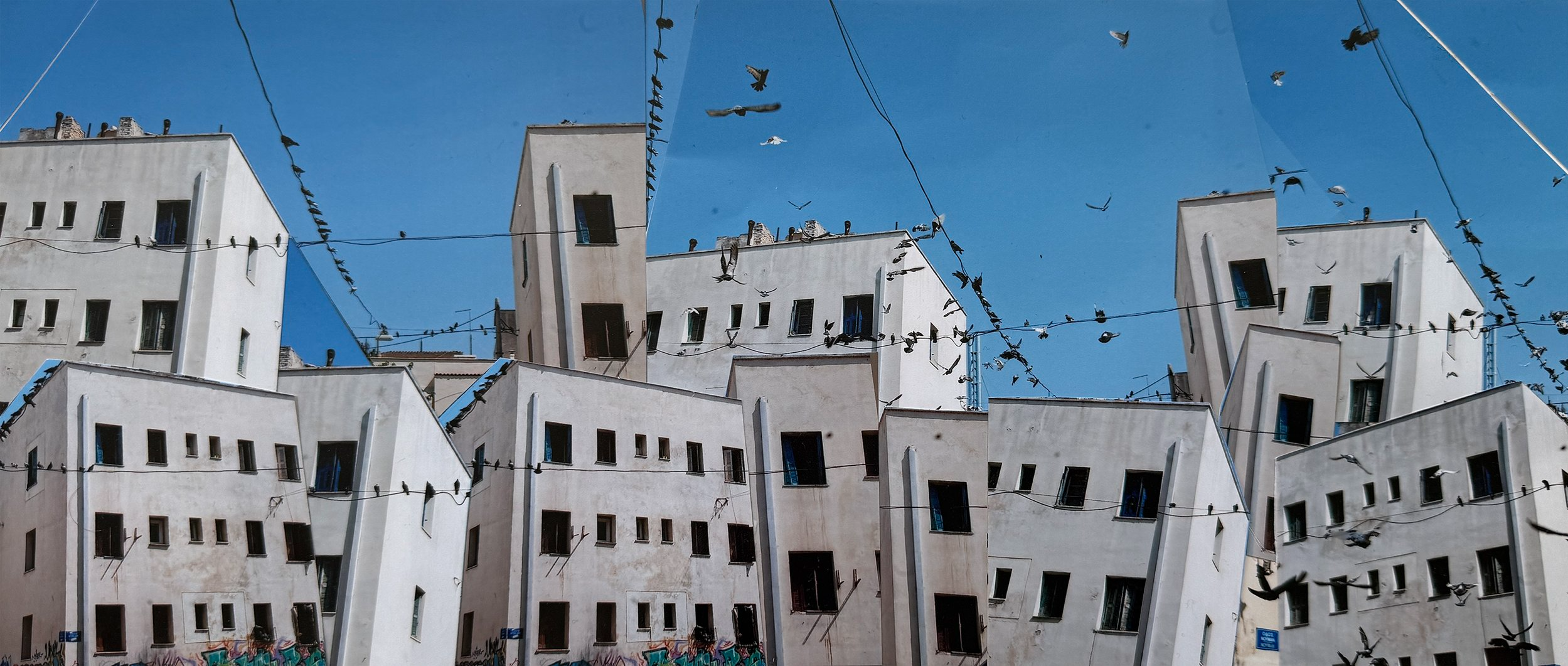 Magda Parasidis Photocollage Flights City Flock Athens