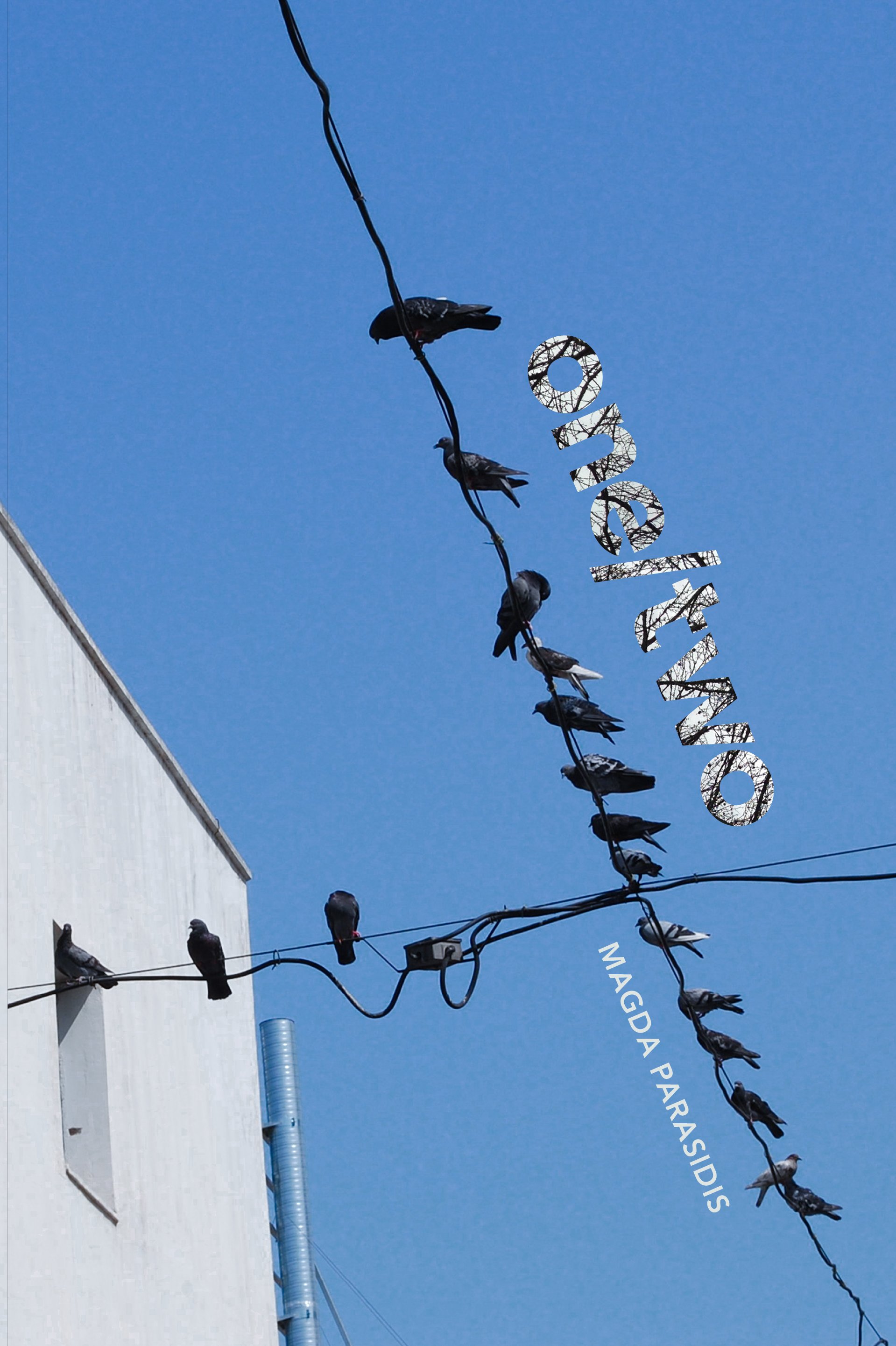 ONE/TWO artist book by artist Magda Parasidis known for photocollage work, photobooks and poetry. Picture of Athens in the front and Astoria, Queens in the back
