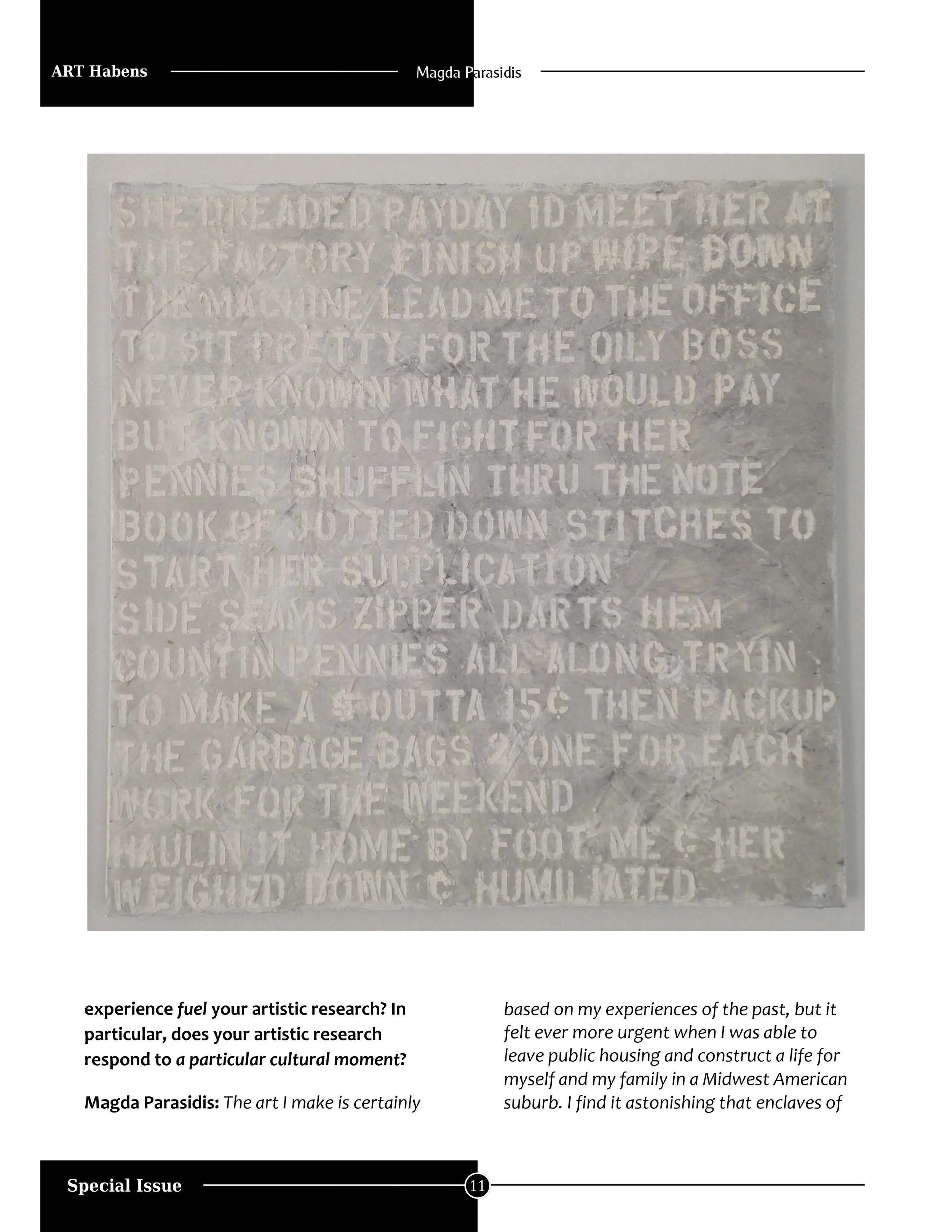 ART HABENS Contemporary Art Review magazine featuring contemporary artwork from Magda Parasidis Ghosts in Sunlight photocollage