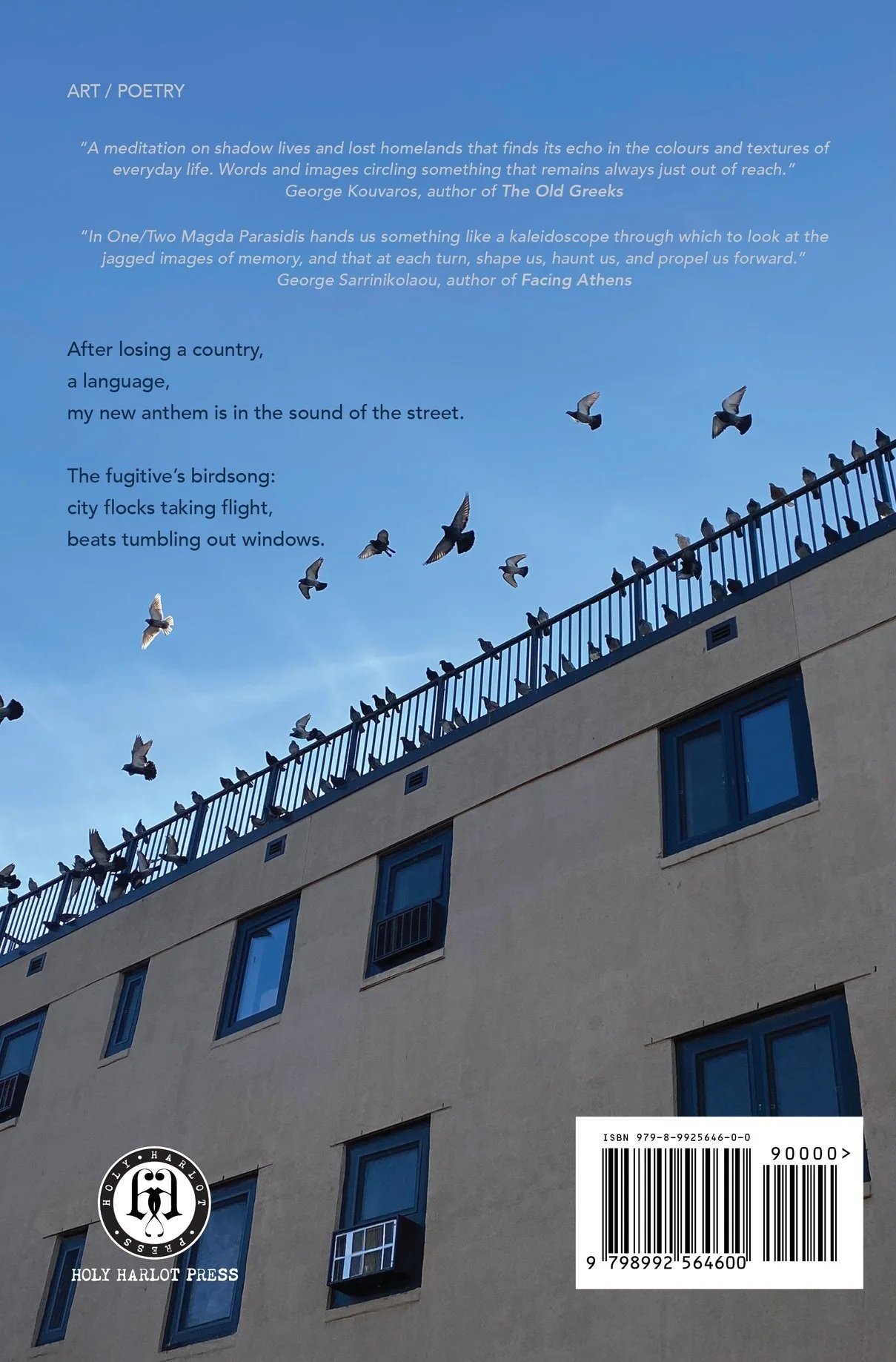 Magda Parasidis One/Two artist book photography diptychs poems Back Cover