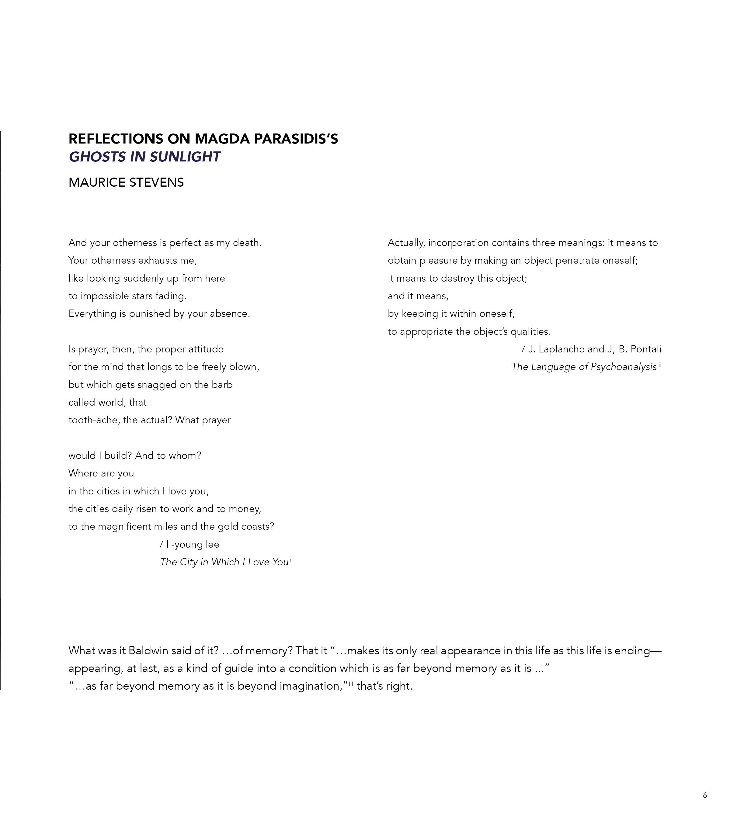 Magda Parasidis Ghosts in Sunlight book exhibition catalogue photocollages otterbein university miller gallery columbus ohio artist photographer Fred Moten Maurice Stevens