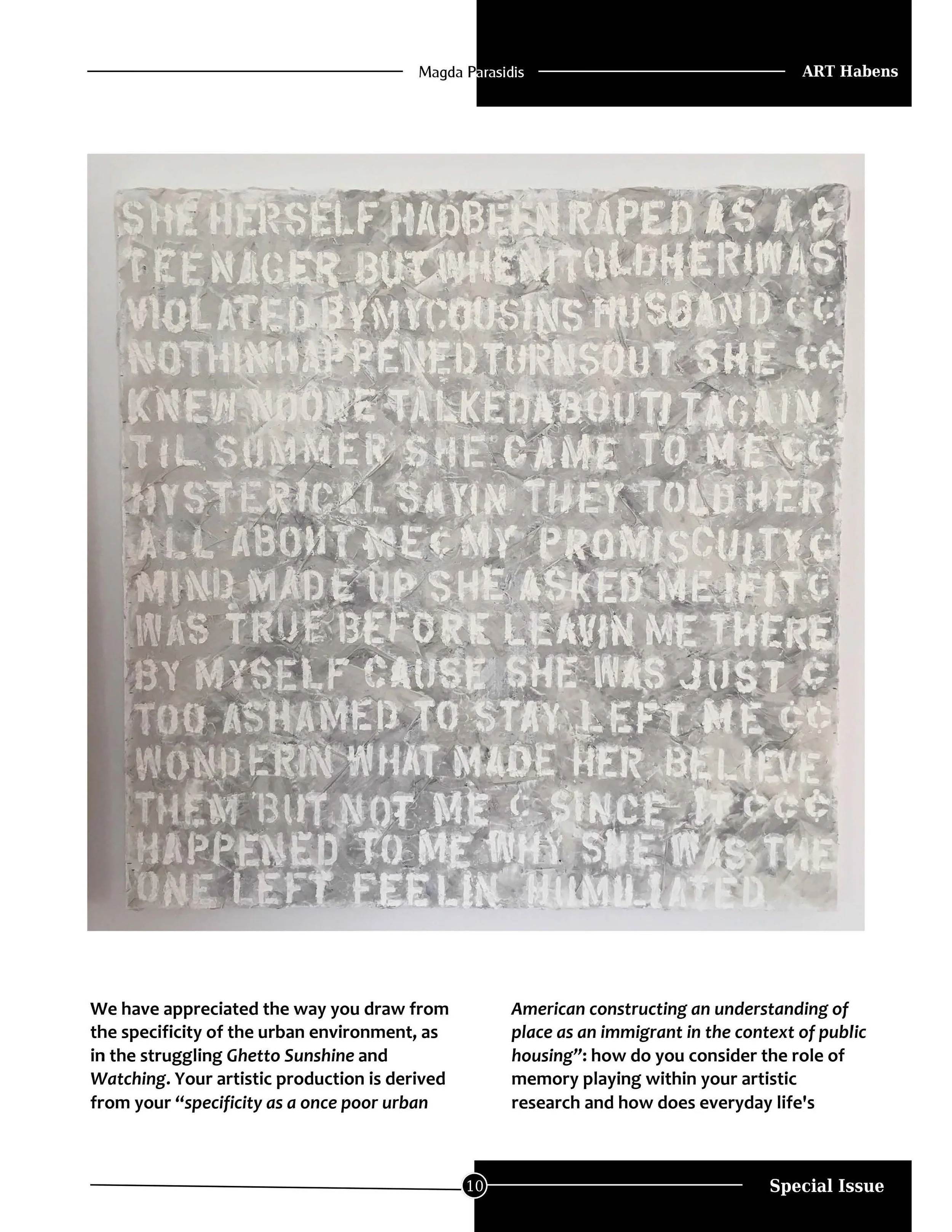 ART HABENS Contemporary Art Review magazine featuring contemporary artwork from Magda Parasidis Ghosts in Sunlight photocollage