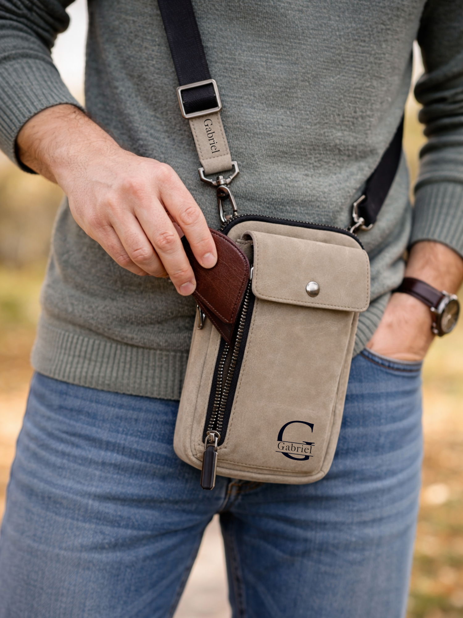 Custom Engraved Unisex Crossbody Bag