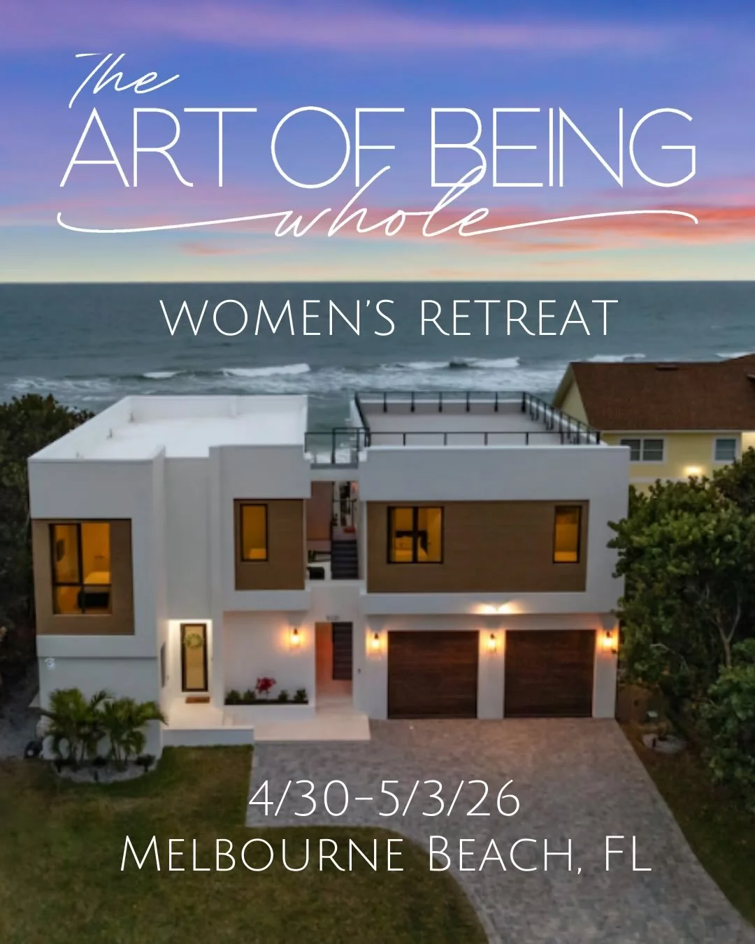 🌸🌕 The Art of Being Whole Women&rsquo;s Retreat 🌸🌕 
April 30 &ndash; May 3 &bull; Melbourne Beach, FL

⏱️Time is running out for early Bird spots with a guaranteed single room! $500 discount through the end of the year.

If you&rsquo;ve been livi