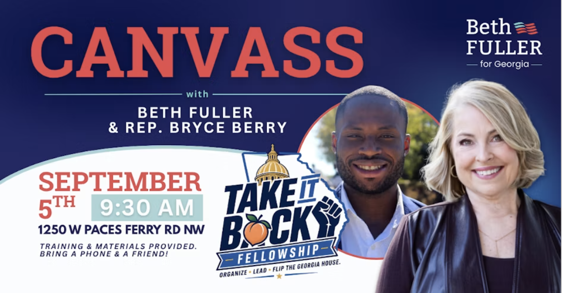 Canvass in Buckhead - Rep. Bryce Berry, Beth Fuller, & the Take It Back Fellowship!