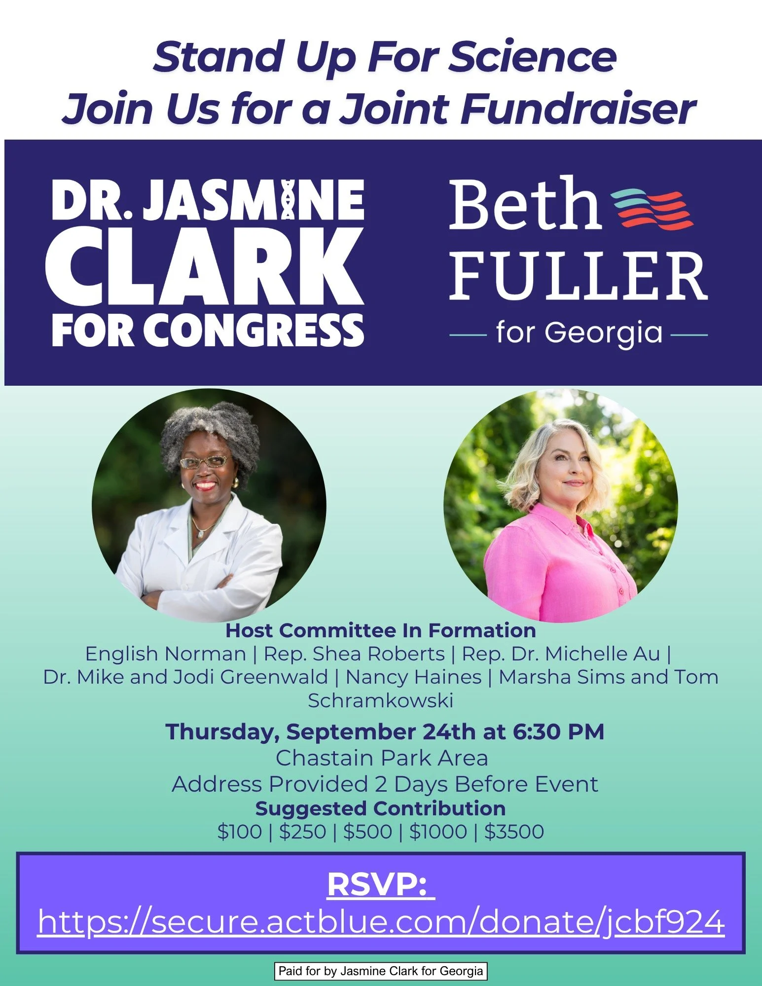 Stand Up for Science: Joint Fundraiser with Beth Fuller & Dr. Jasmine Clark