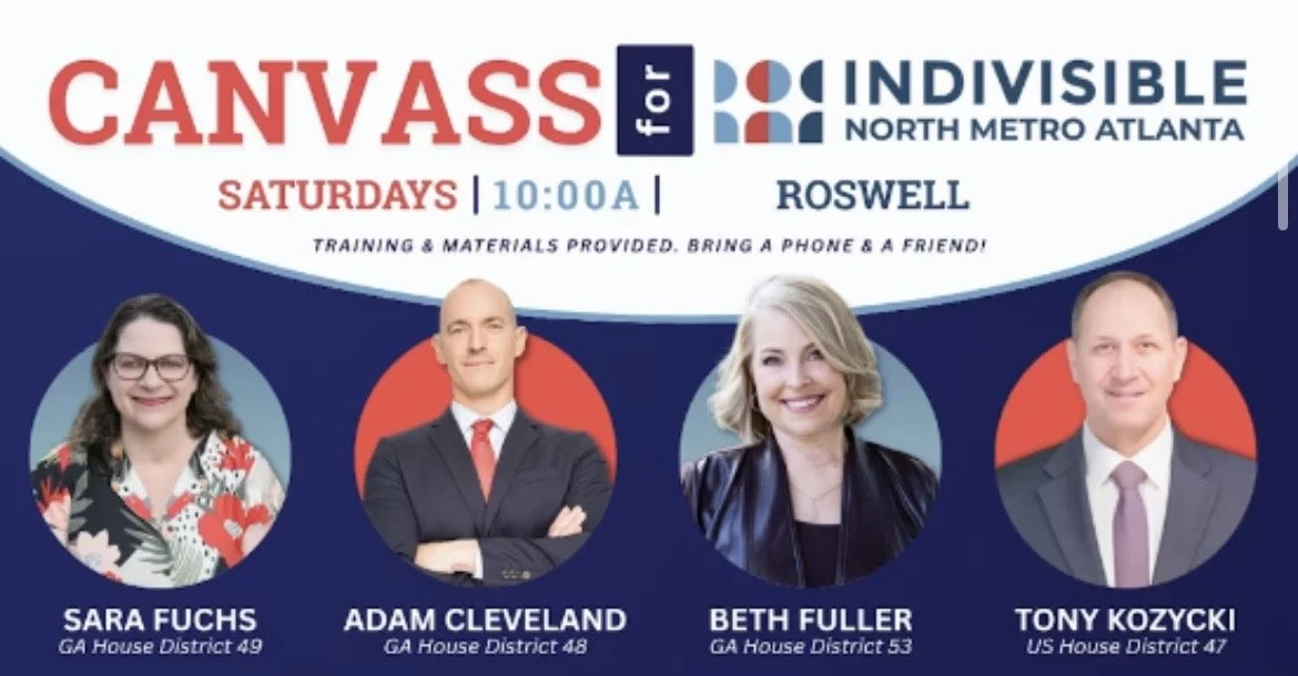 North Fulton Weekly Canvass with Indivisible North Metro Atlanta