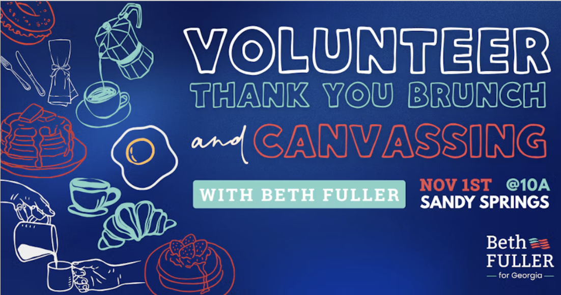 Volunteer Appreciation Brunch & Canvass | Beth Fuller for Georgia